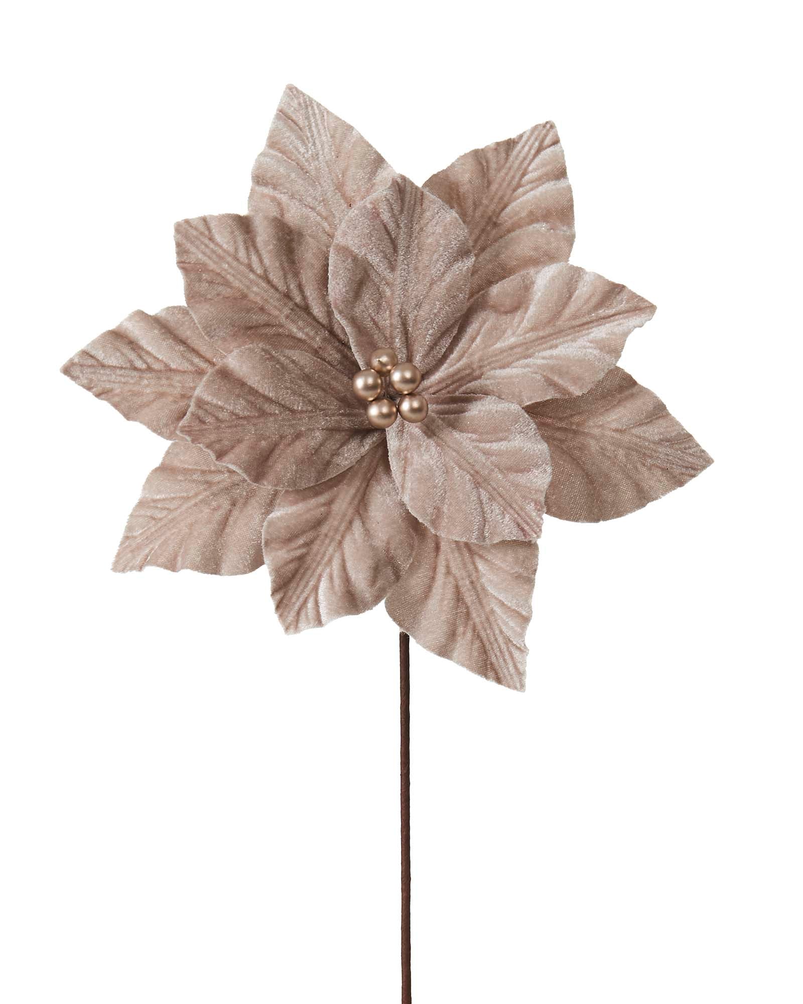 Champagne Artificial Poinsettia Flower, 26 cm
