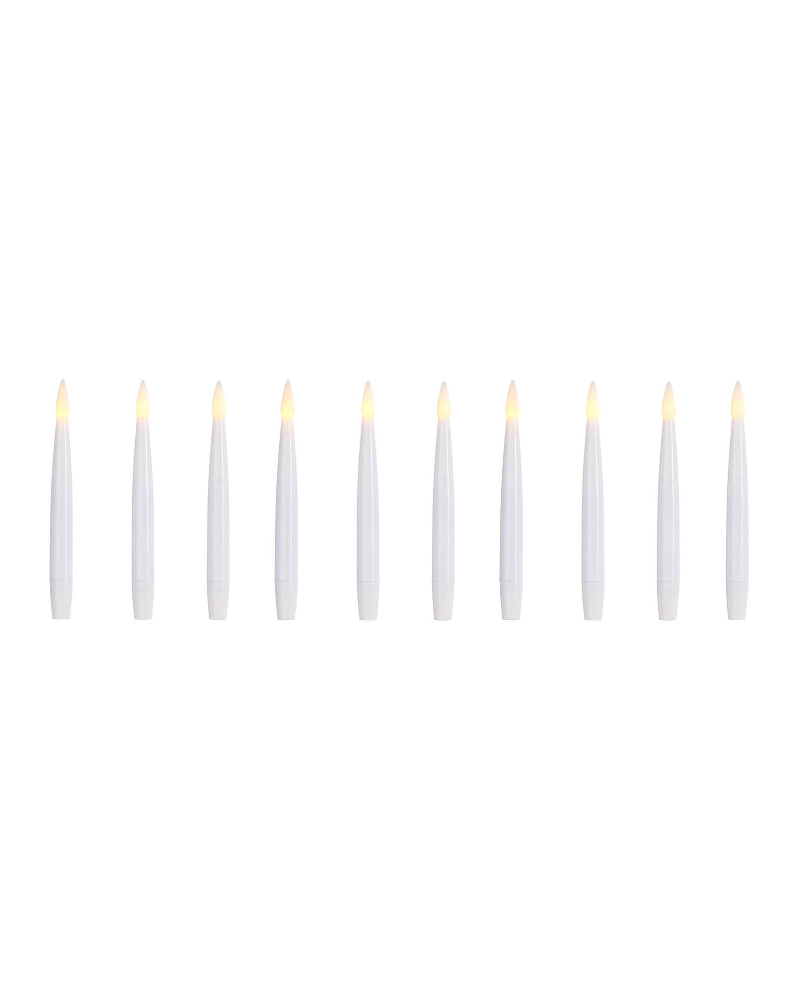 Set of 10 LED Hanging Candles, 15 cm