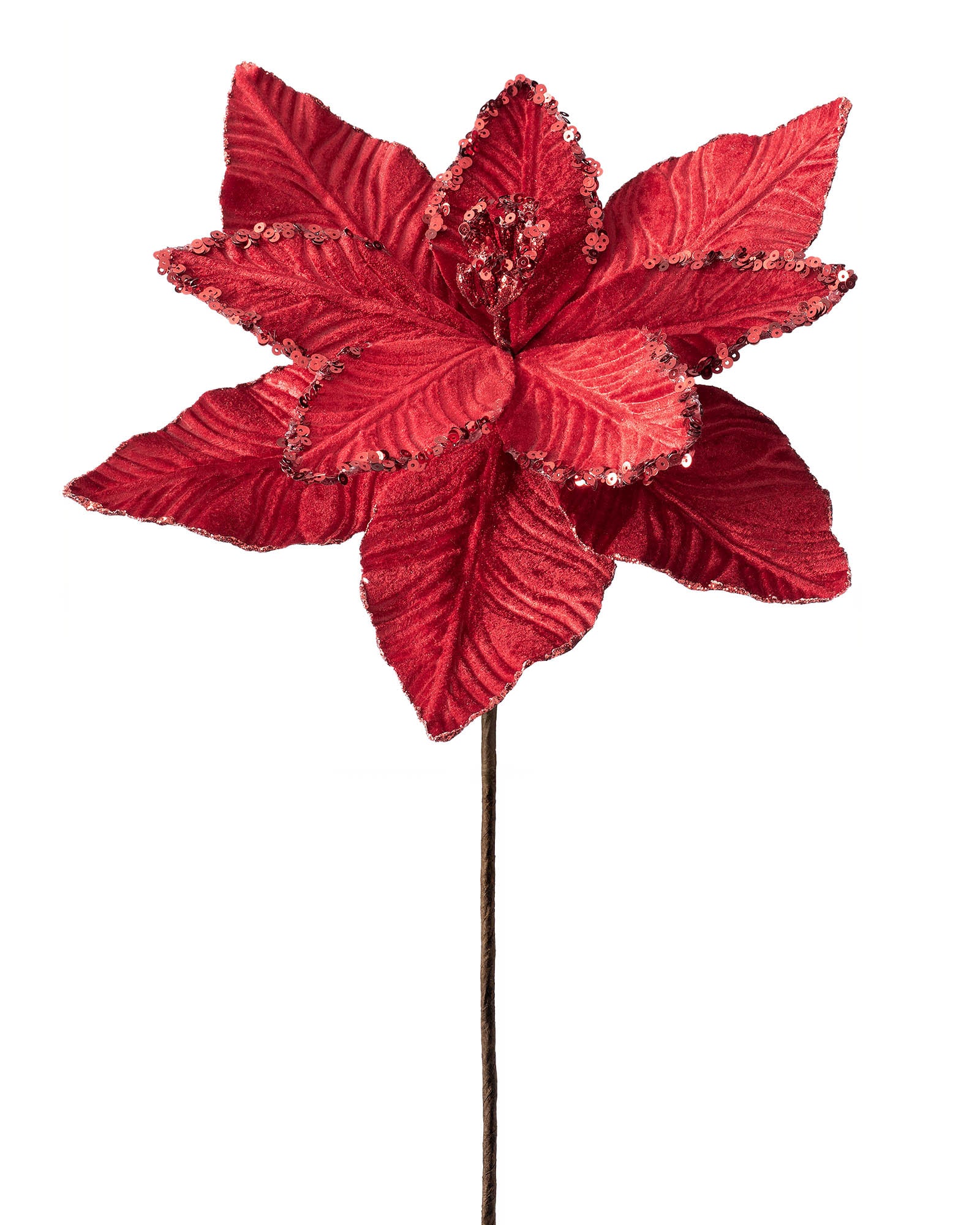 Red Artificial Poinsettia Flower, 30 cm