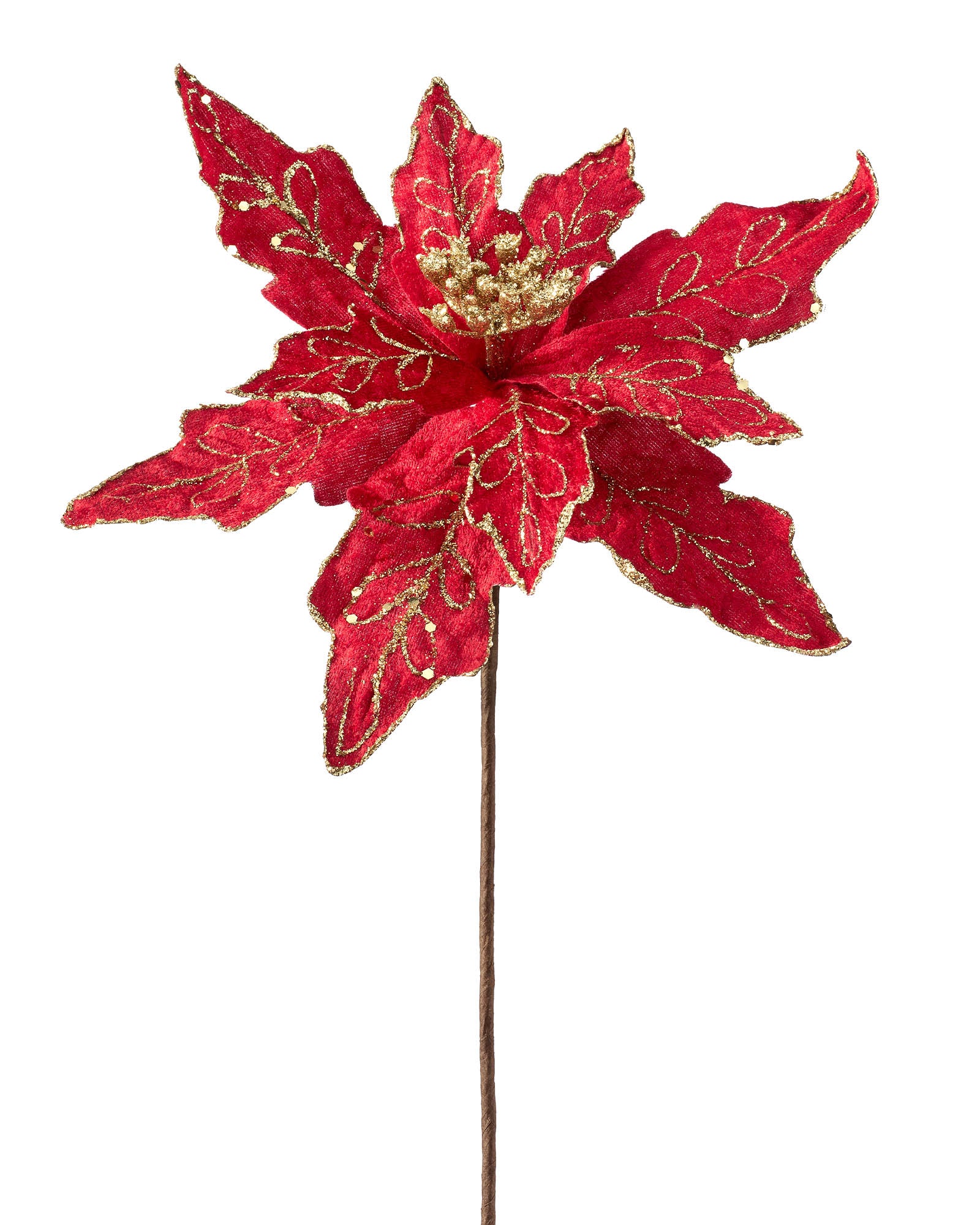 Red Artificial Poinsettia Flower, 30 cm