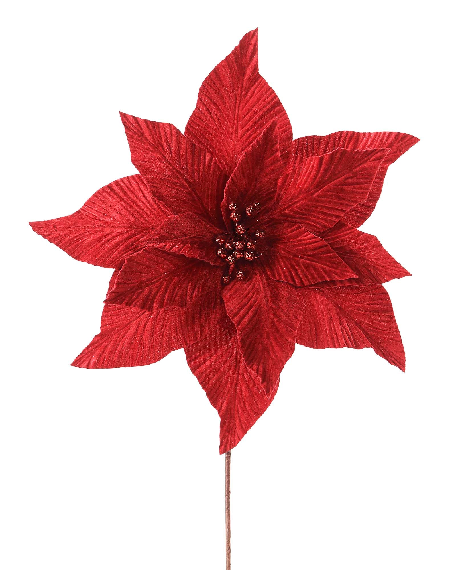 Red Artificial Poinsettia Flower, 32 cm
