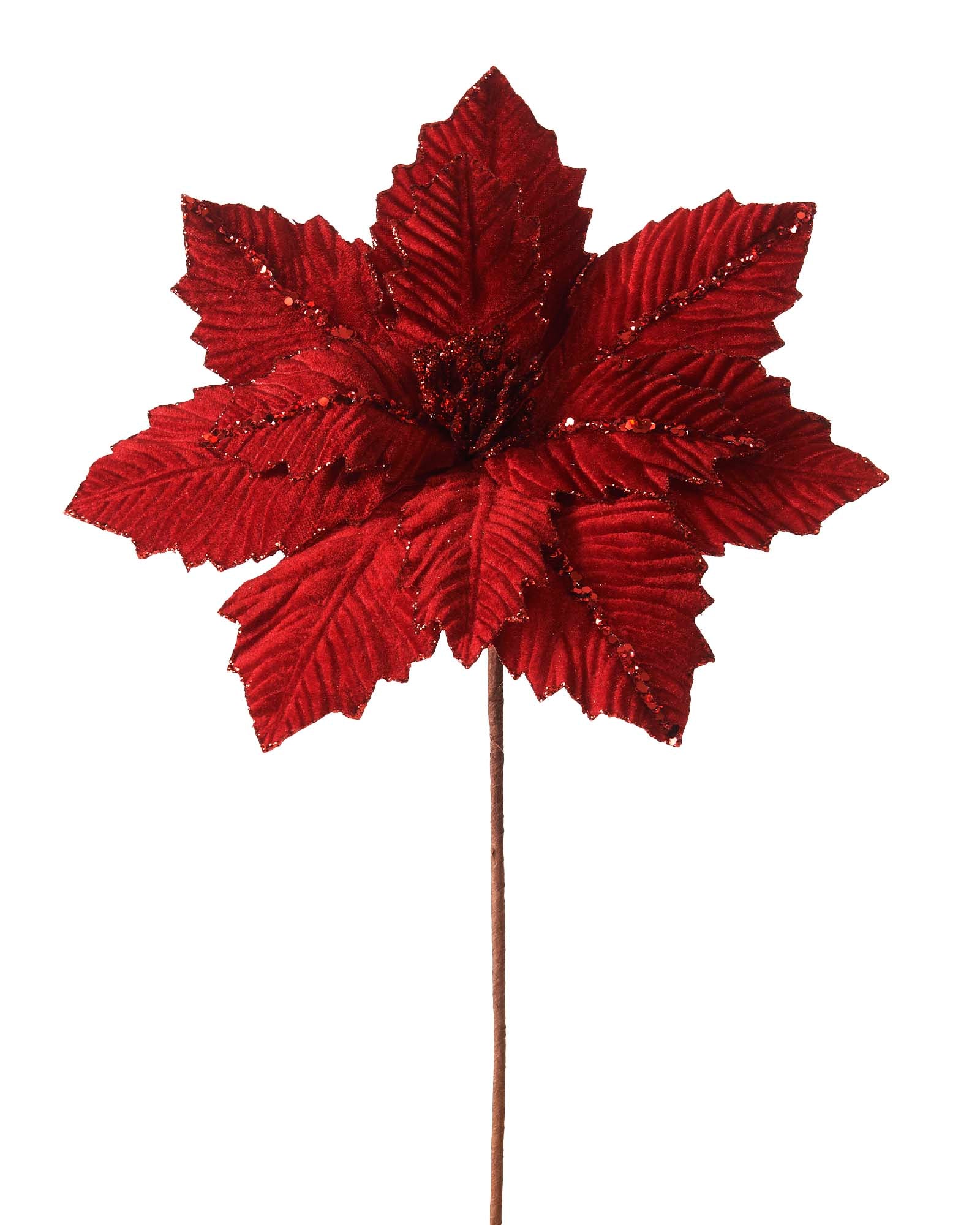 Red Artificial Poinsettia Flower, 28 cm