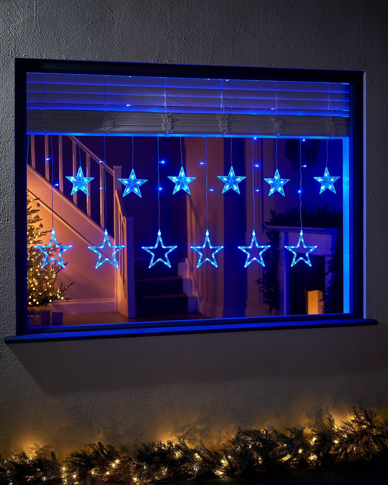 Flashing Star Curtain Light, Ice White, 2 m