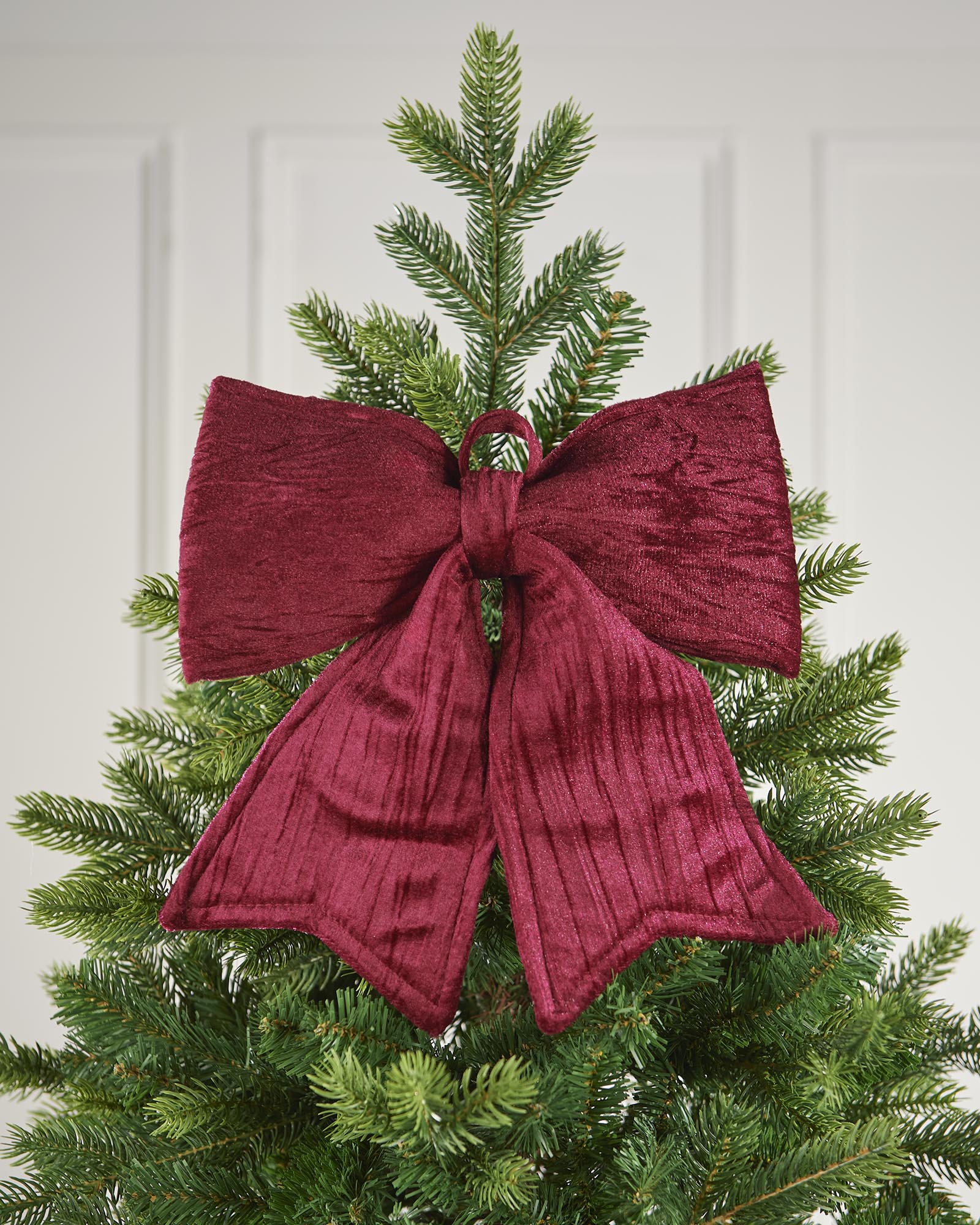 Vintage Velvet Christmas Bow, Burgundy, 30 cm