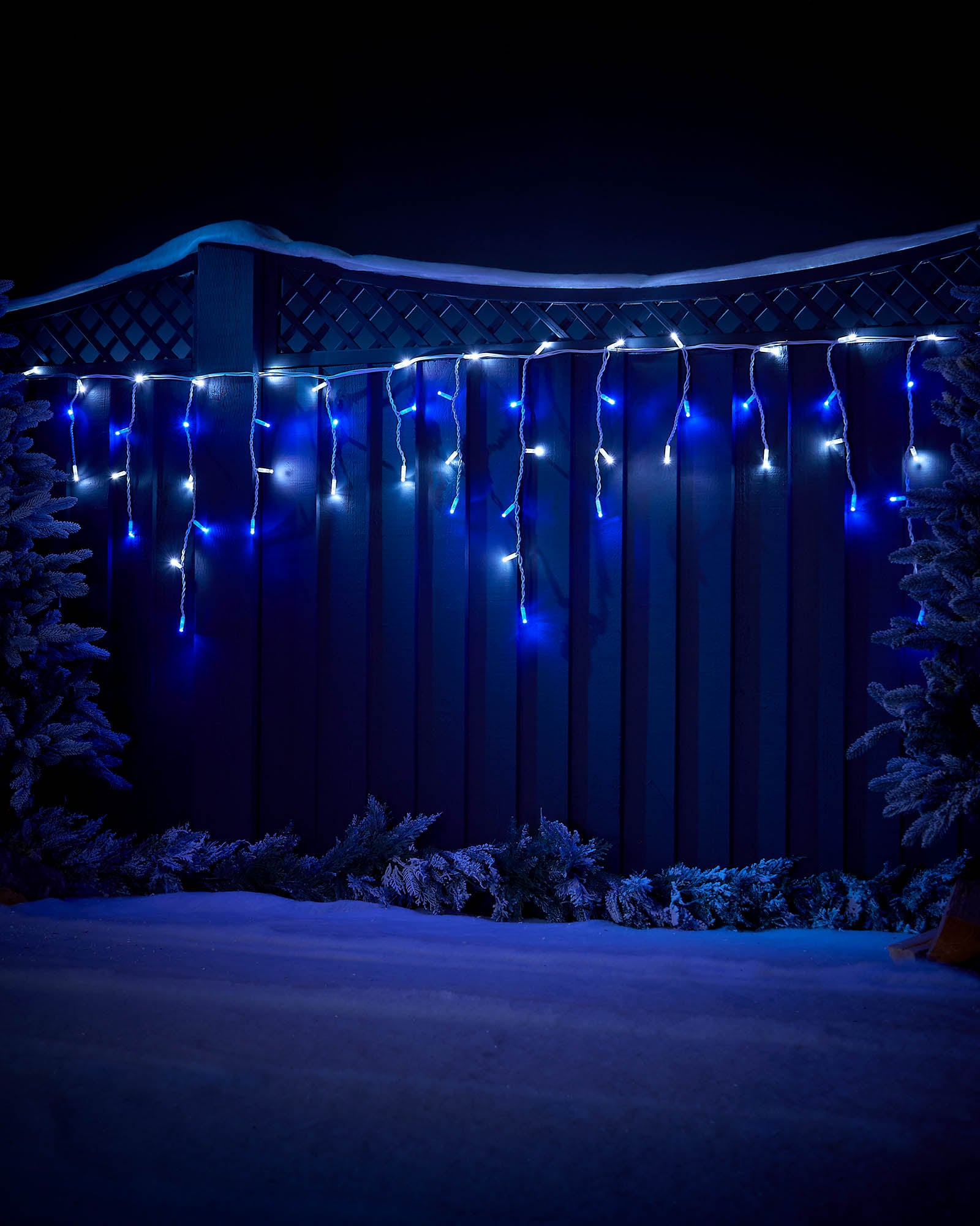 Pro Series Connectable Icicle Lights, Blue / White