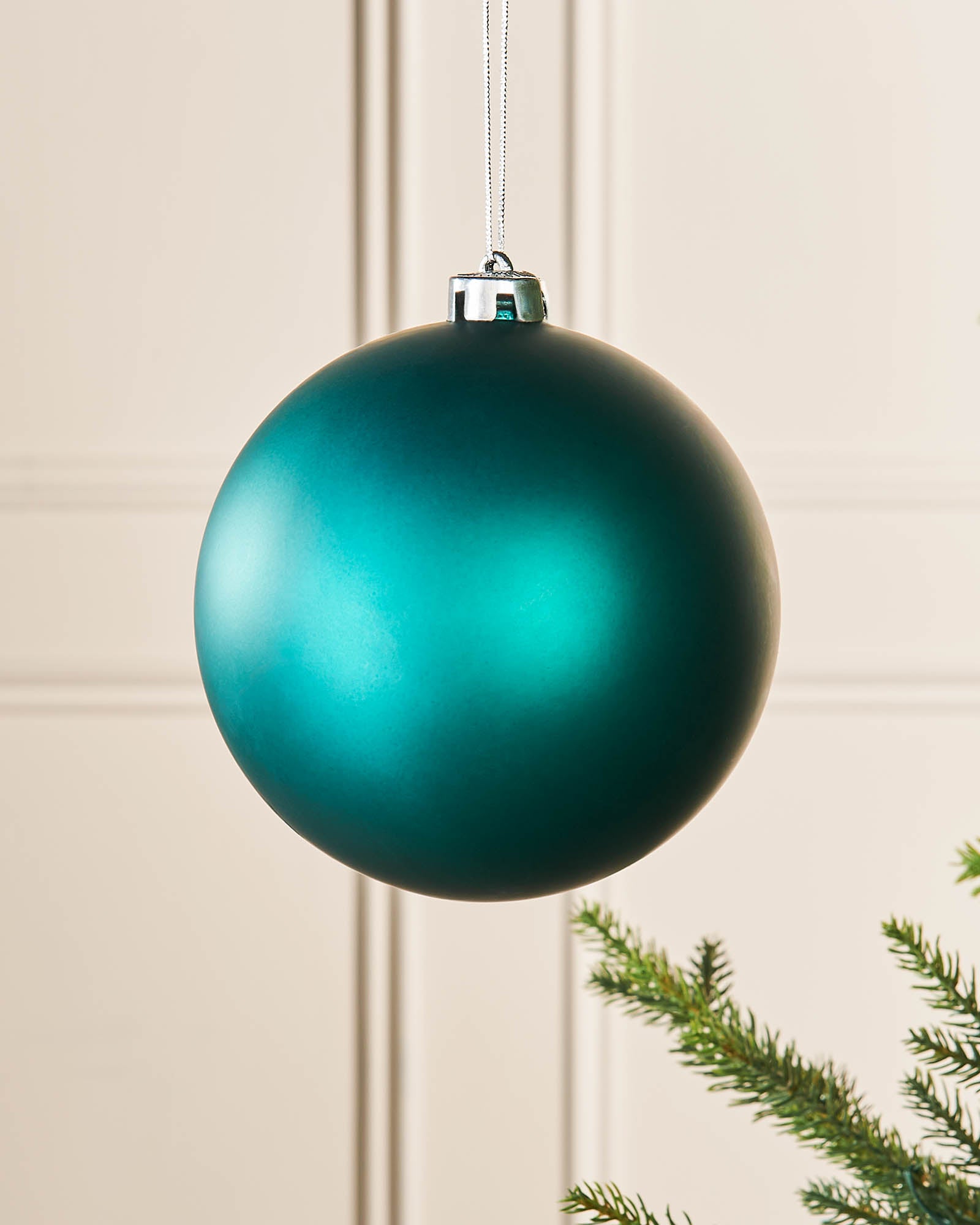 Teal Oversized Shatterproof Bauble, Matt, 15 cm