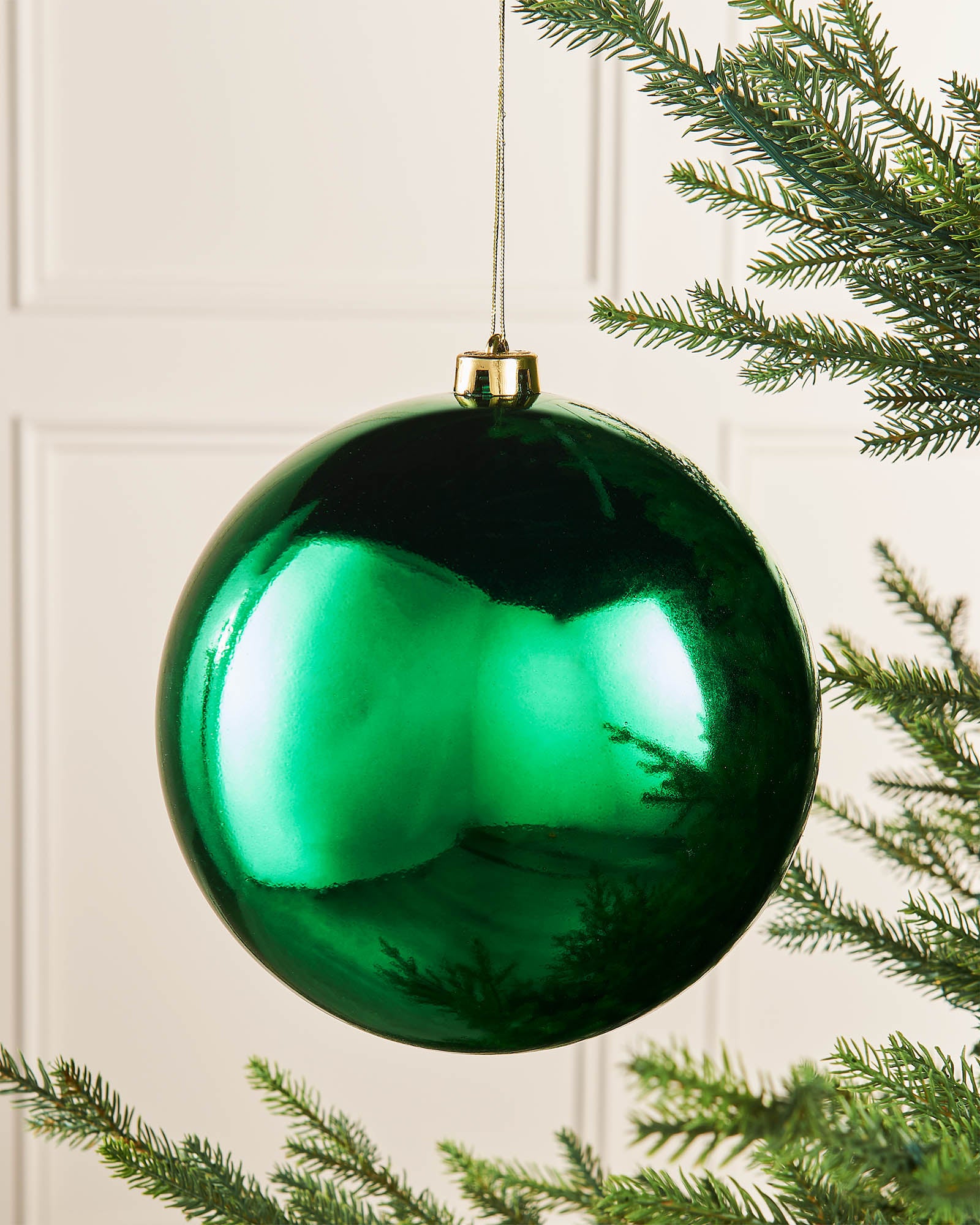 Christmas Green Oversized Shatterproof Bauble, Gloss, 20 cm