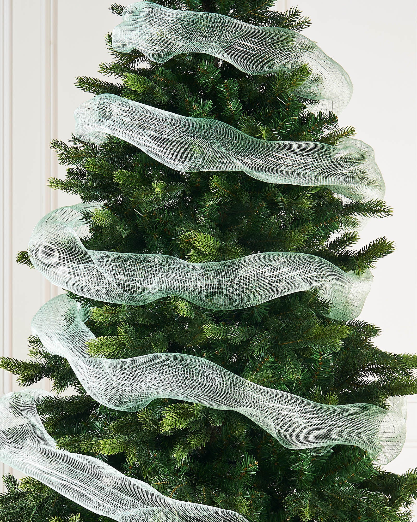 Mint Green Decorative Mesh Roll with Silver Foil, 9 m
