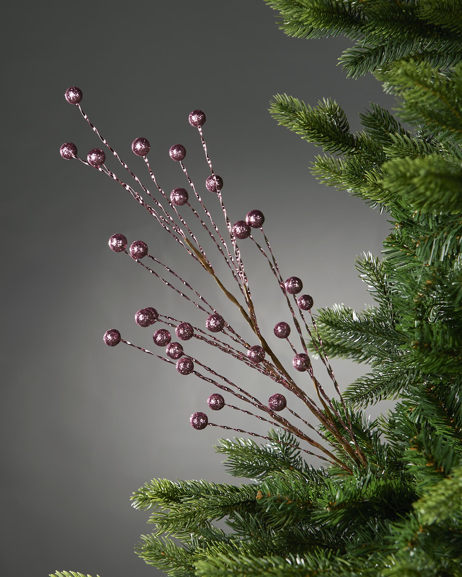 Pink Glitter Berry Christmas Tree Vine, 1.3 m