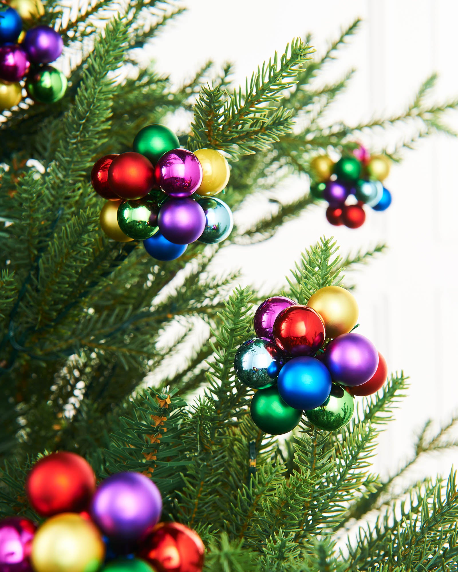 10 Multi-Coloured Glass Berry Cluster Baubles