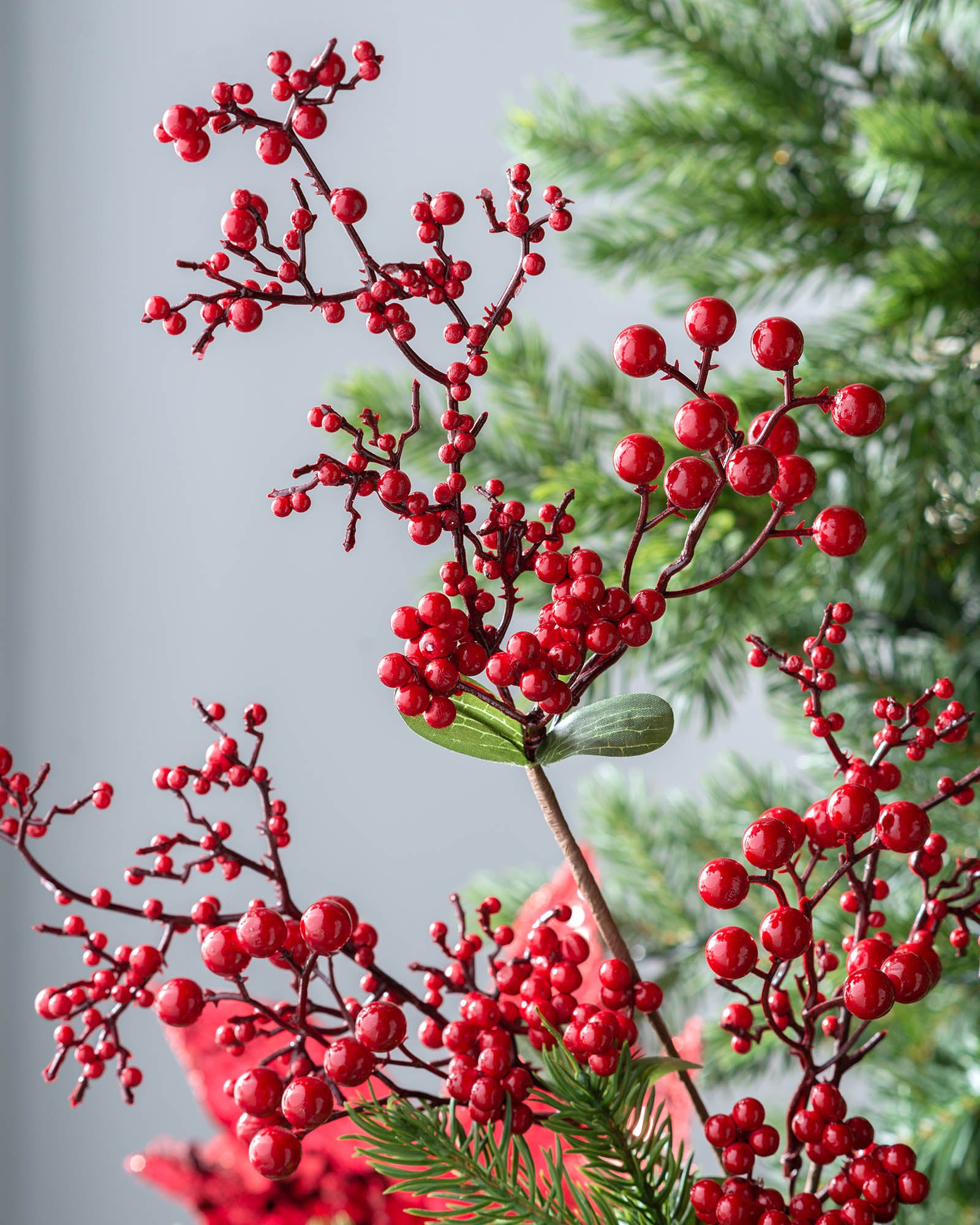 Red Artificial Berries Tree Pick, 62 cm