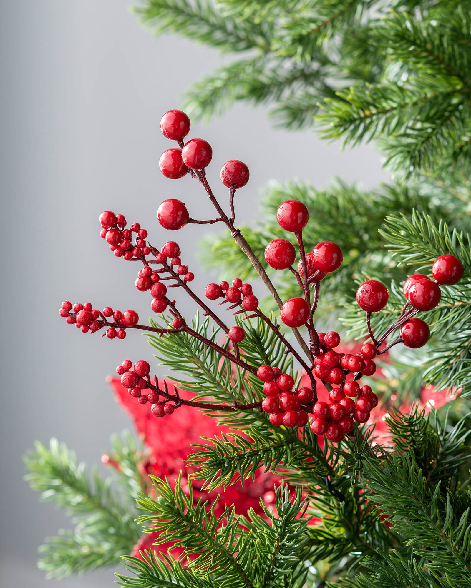 Red Artificial Berries Tree Pick, 30 cm