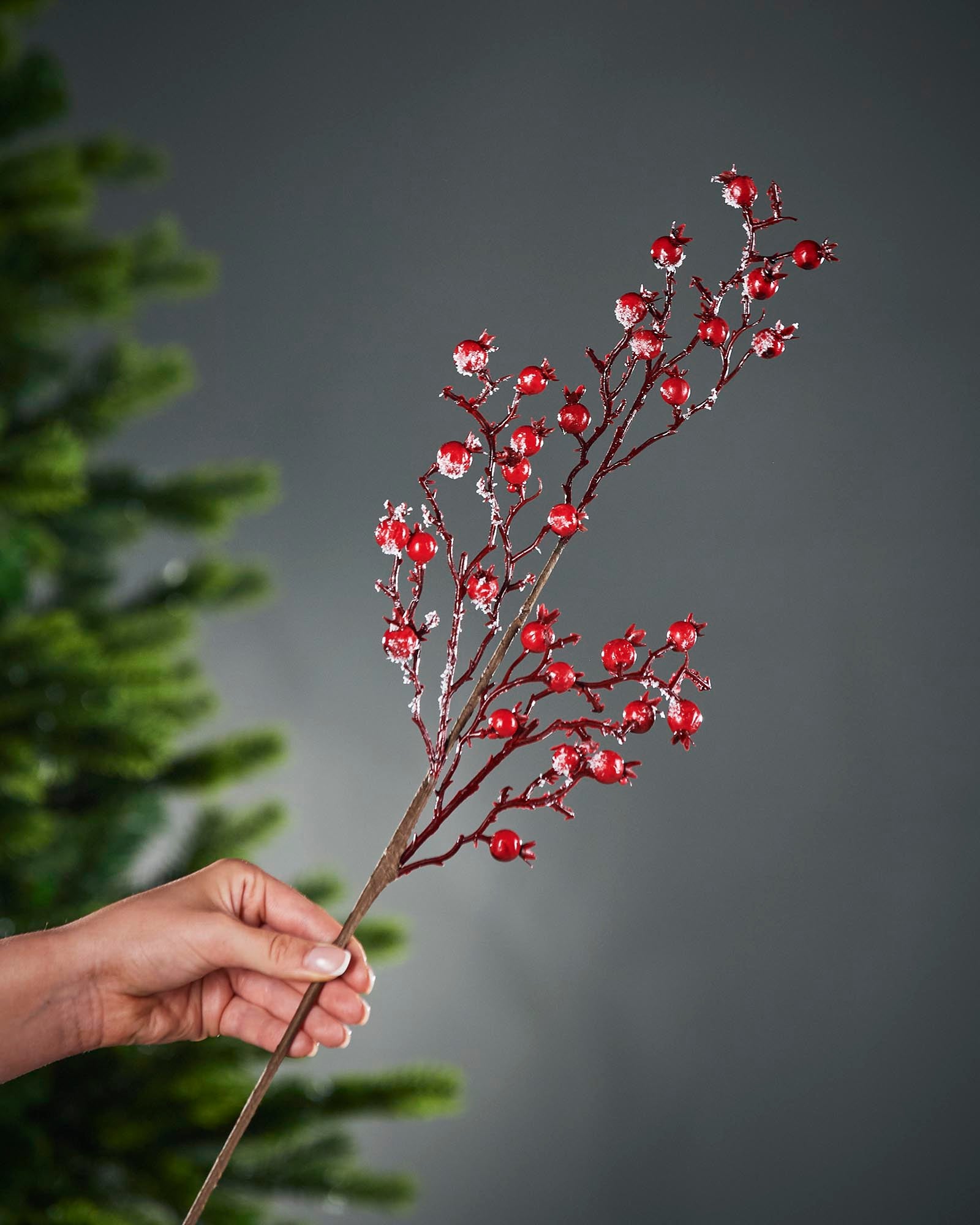 Red Artificial Berries Tree Pick, 57 cm