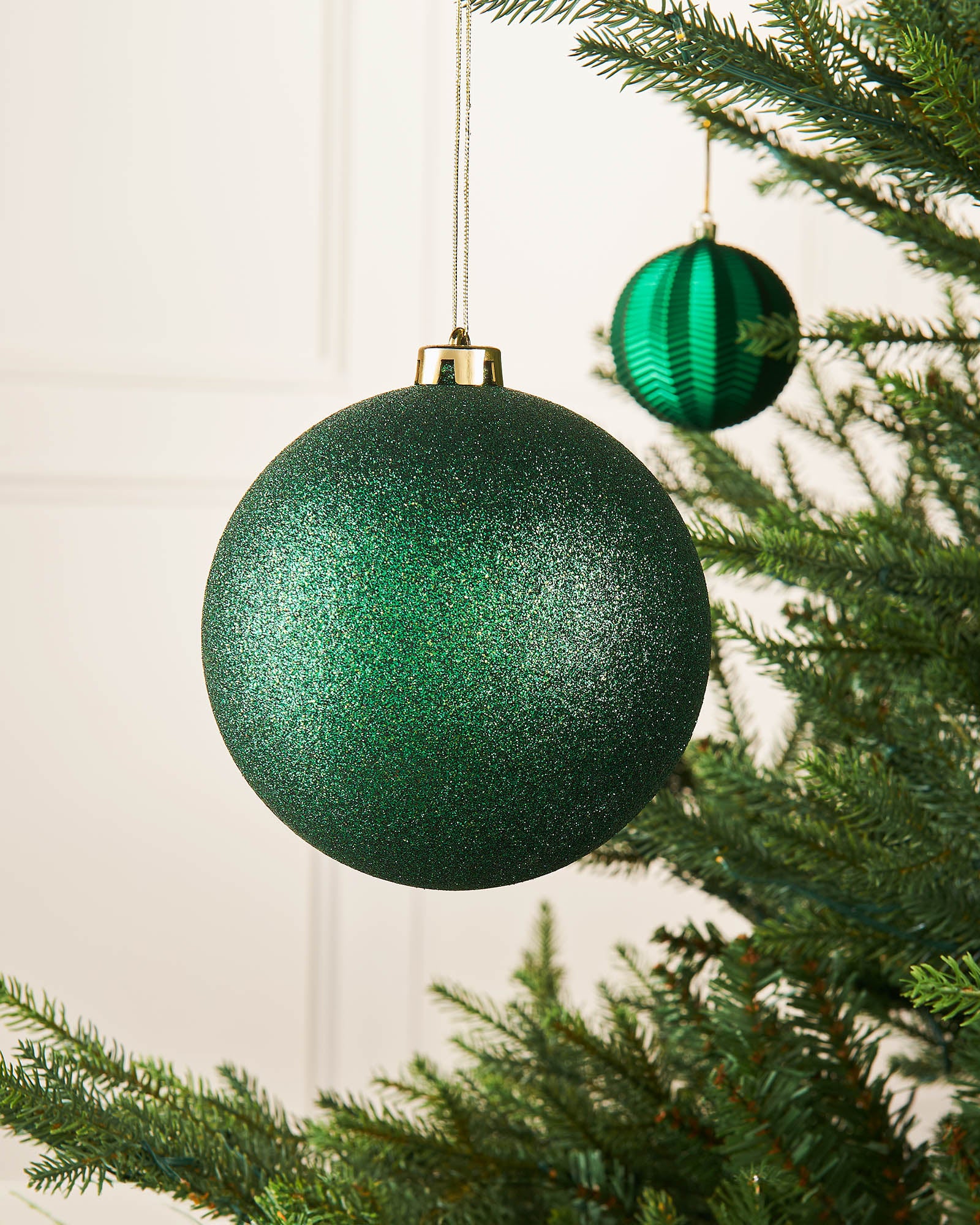 Green Oversized Glitter Shatterproof Bauble