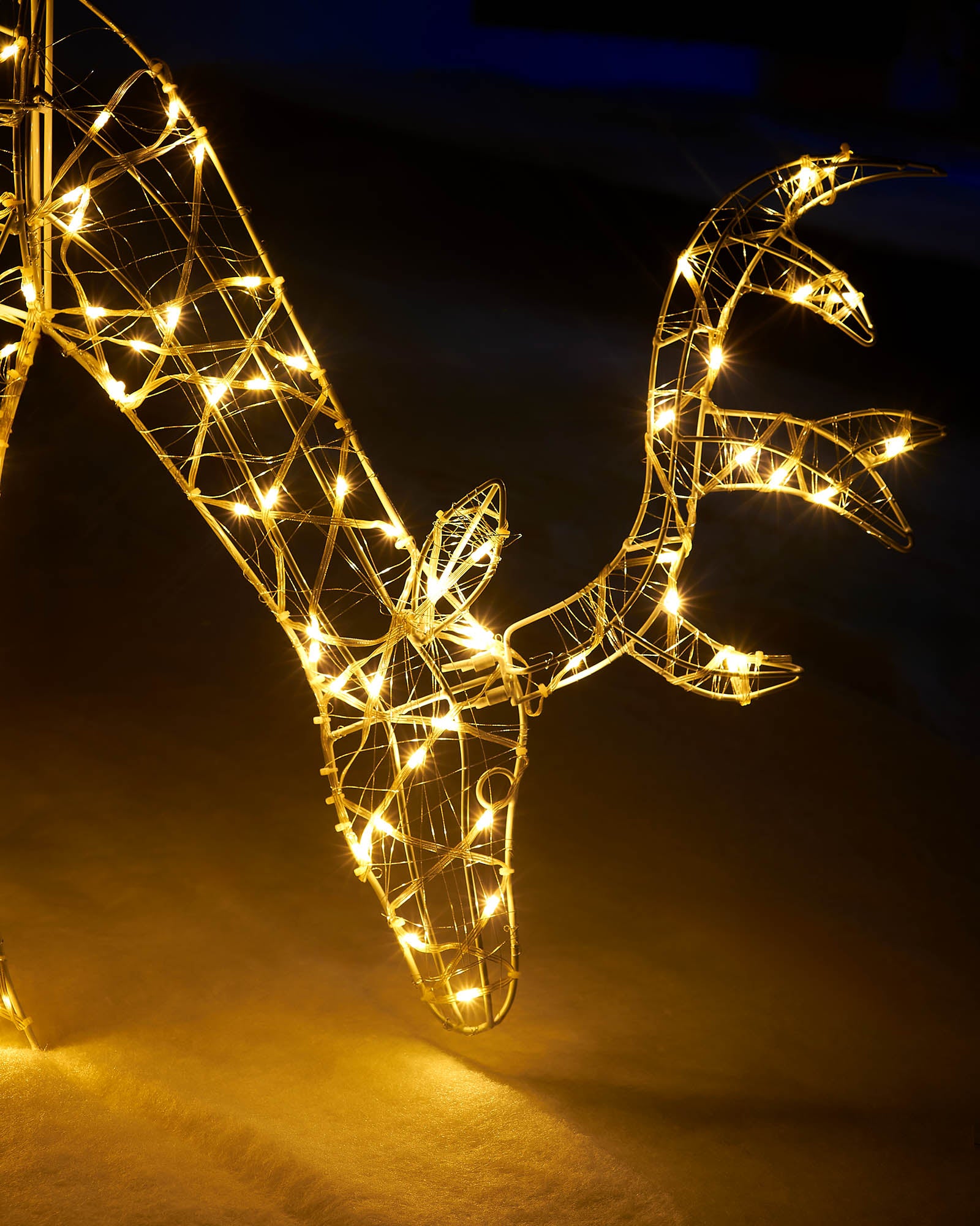 Pre-Lit 2D Grazing Reindeer Decoration, Silhouette, 95 cm