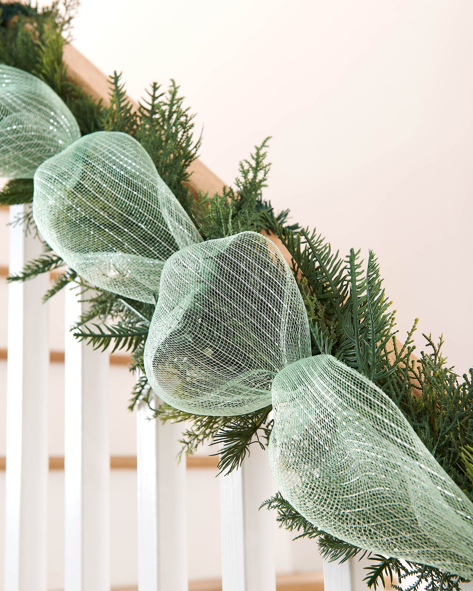 Mint Green Decorative Mesh Roll with Silver Foil, 9 m