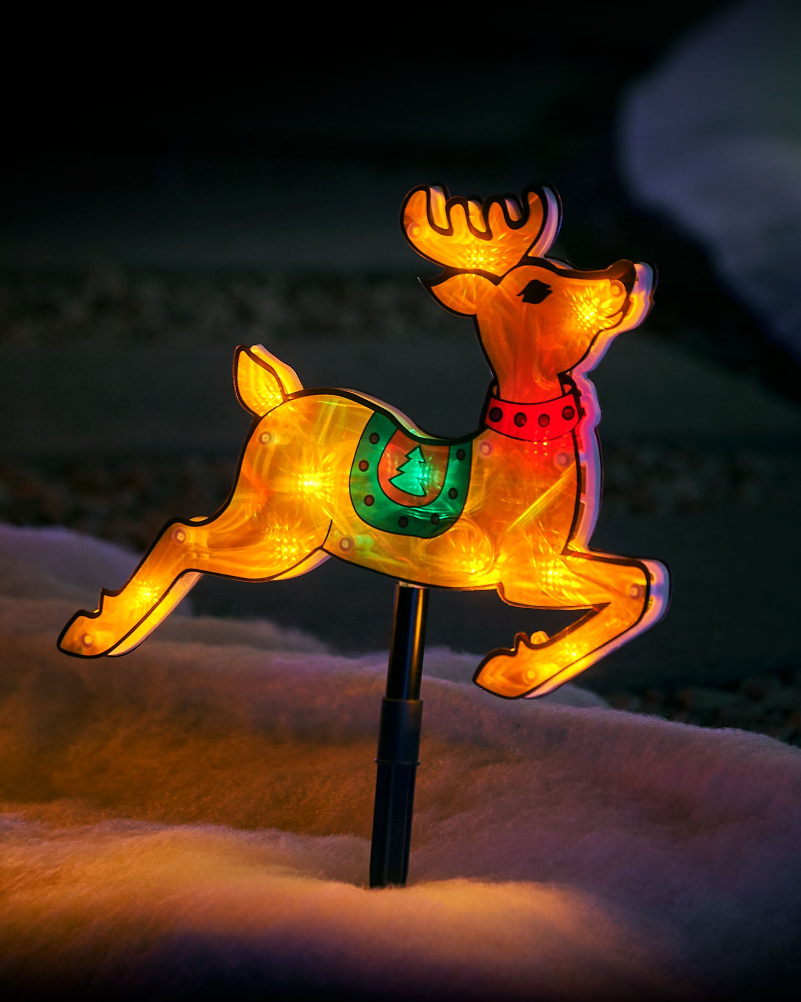Set of 4 Reindeer Pathway Stake Lights, 26 cm