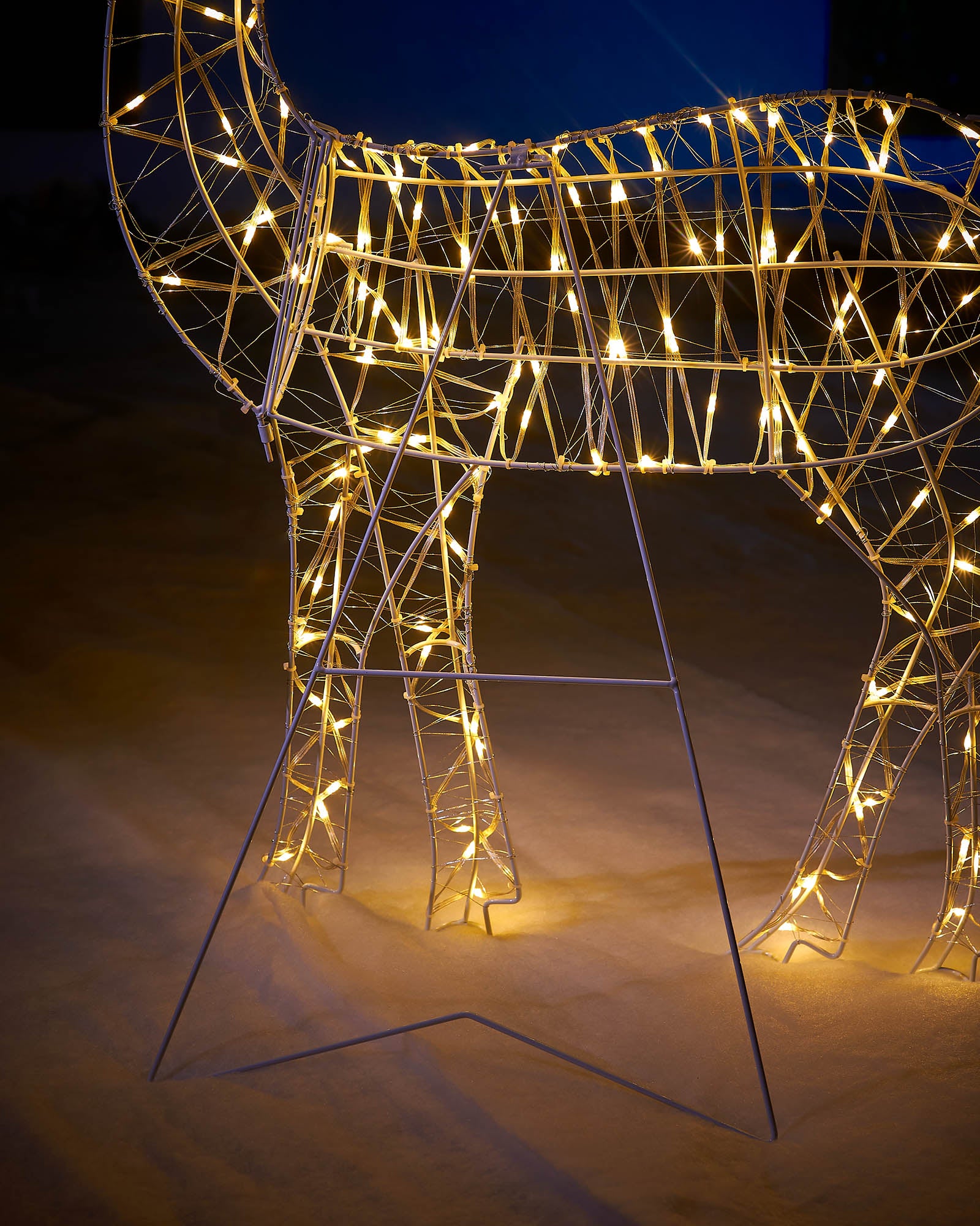 Pre-Lit 2D Standing Reindeer Decoration, Silhouette, 95 cm