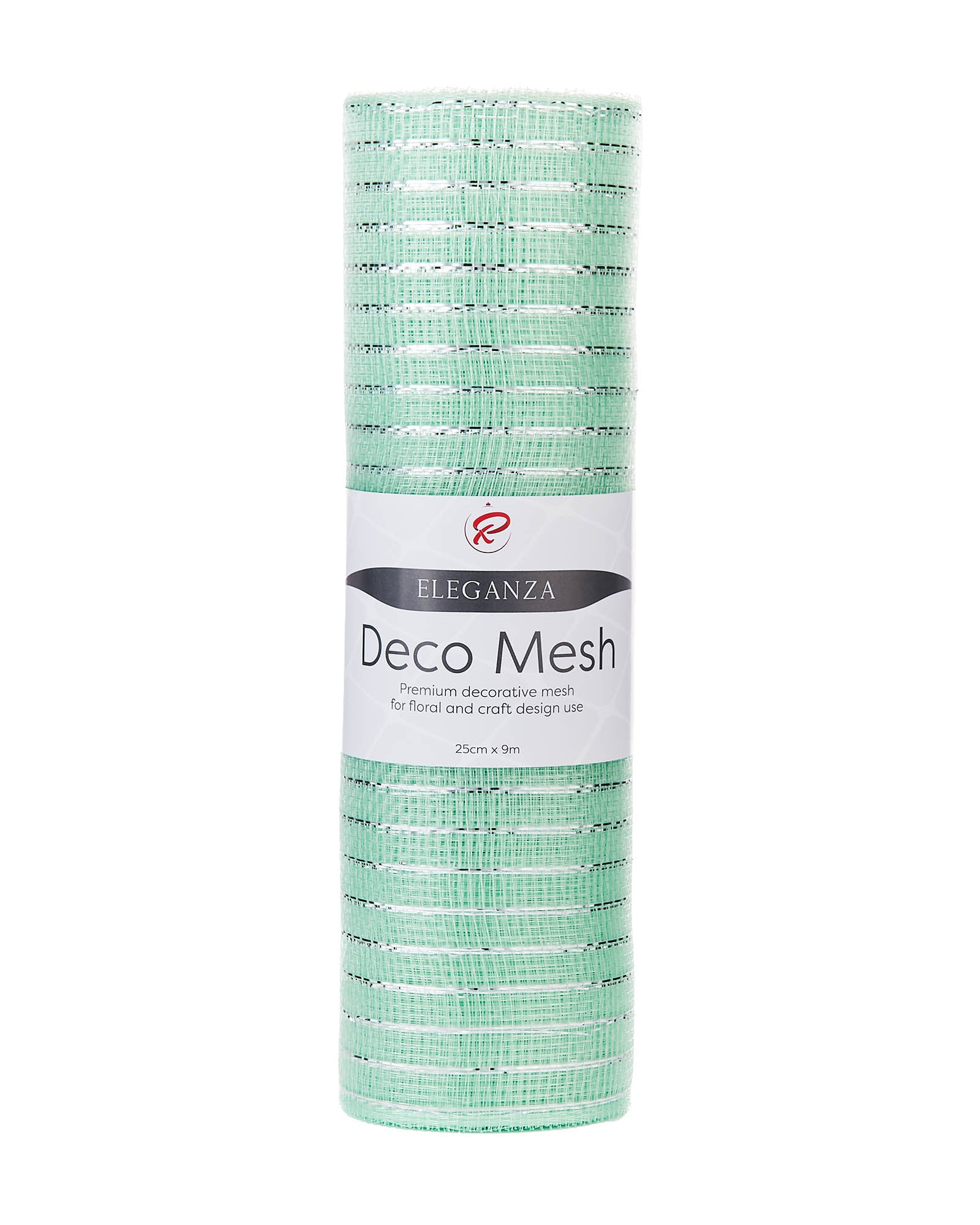 Mint Green Decorative Mesh Roll with Silver Foil, 9 m