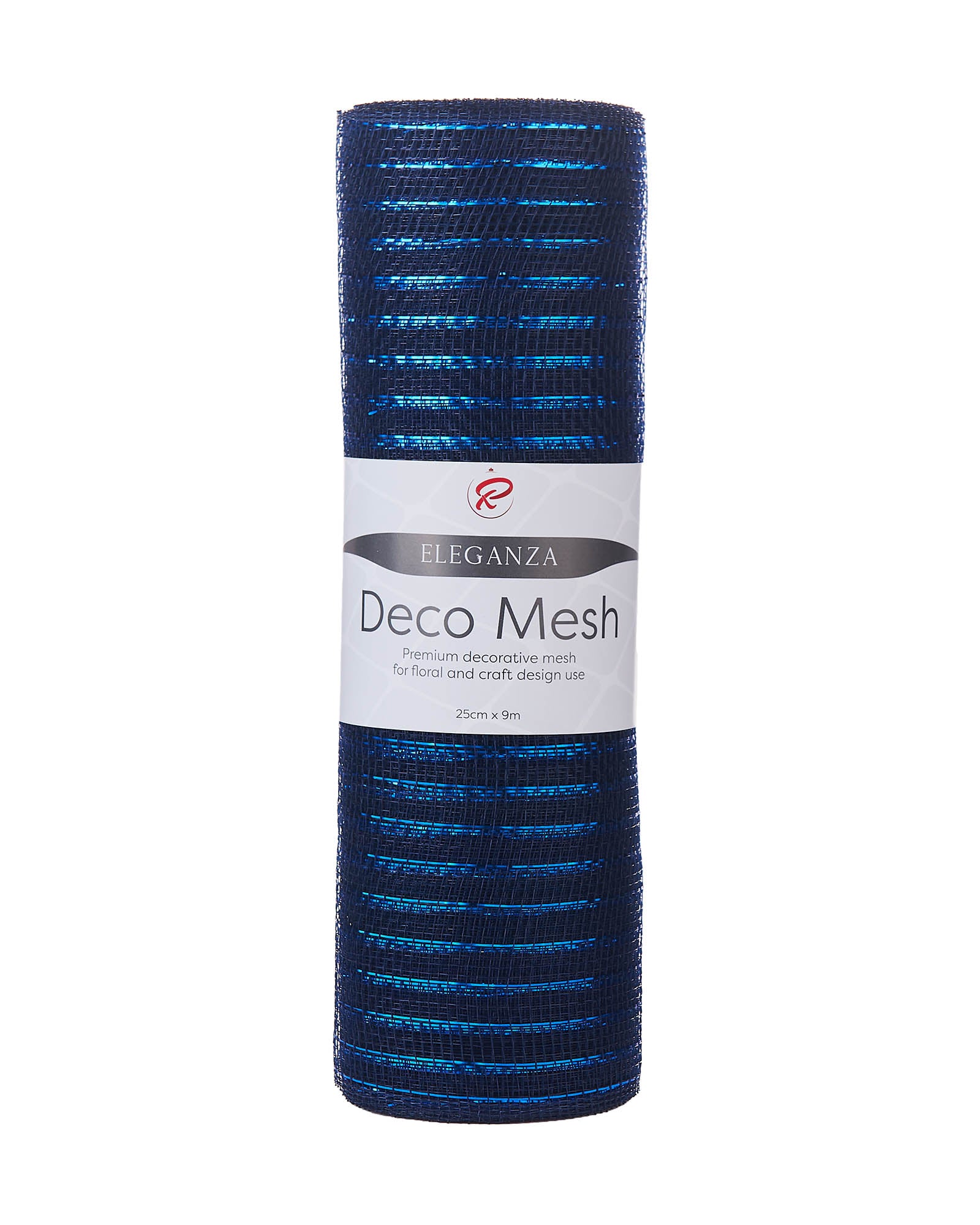 Navy Blue Decorative Mesh Roll with Navy Blue Foil, 9 m
