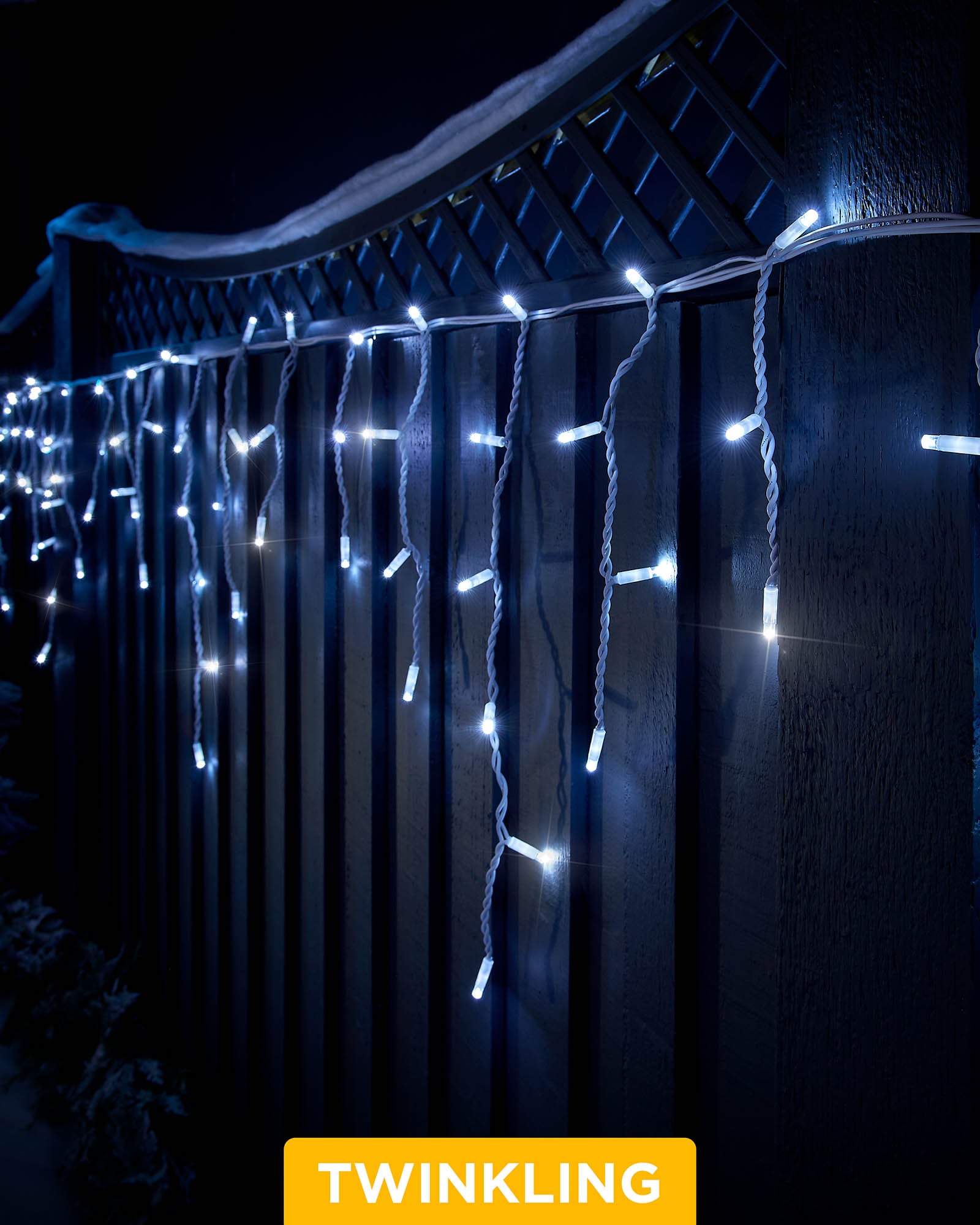Pro Series Connectable Twinkling Icicle Lights, White