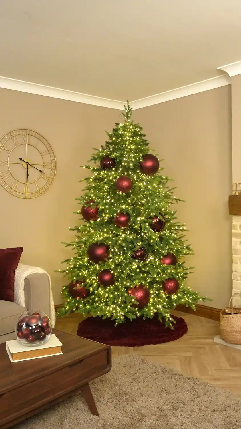 Layer 15cm Burgundy Baubles Throughout the Tree