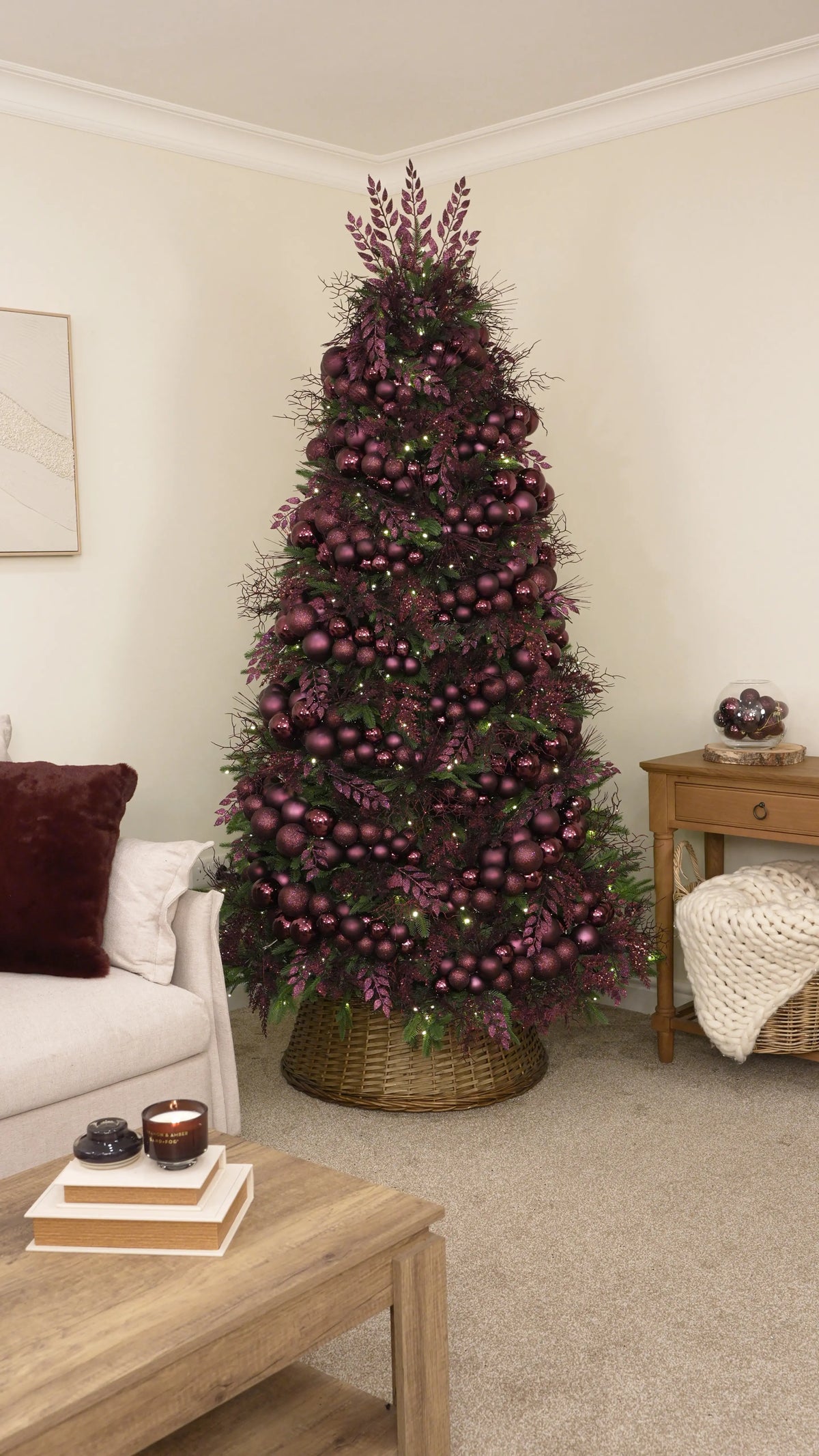Create a Purple Glitter Leaf Tree Topper