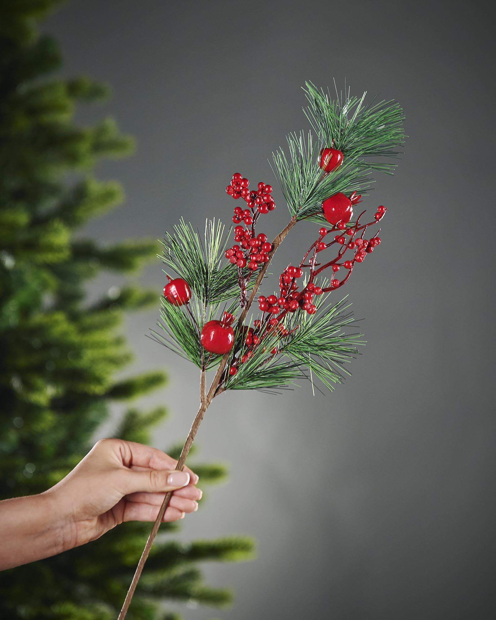 Red Artificial Berries Tree Pick, 66 cm