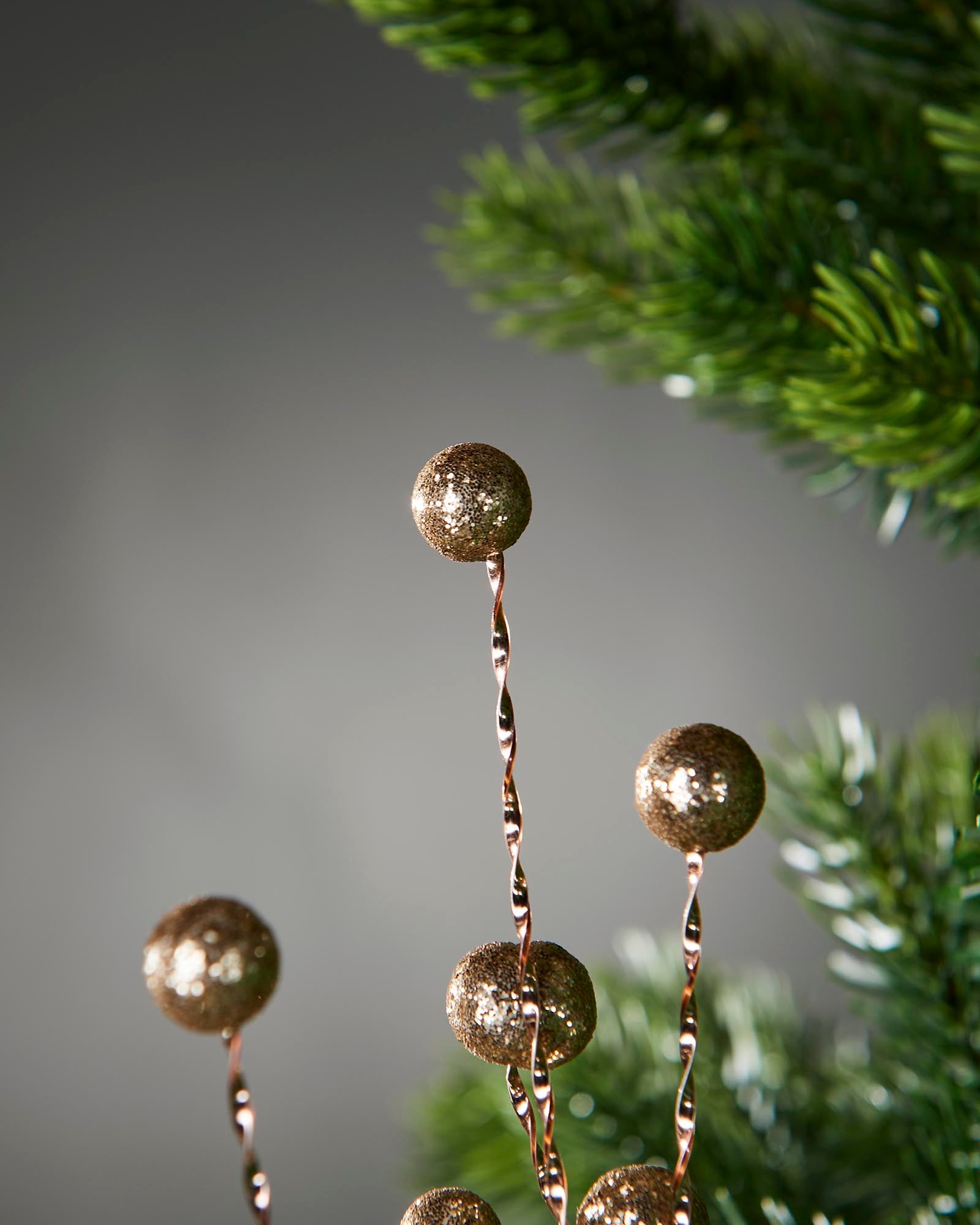 Gold Glitter Berry Christmas Tree Spray, 78 cm