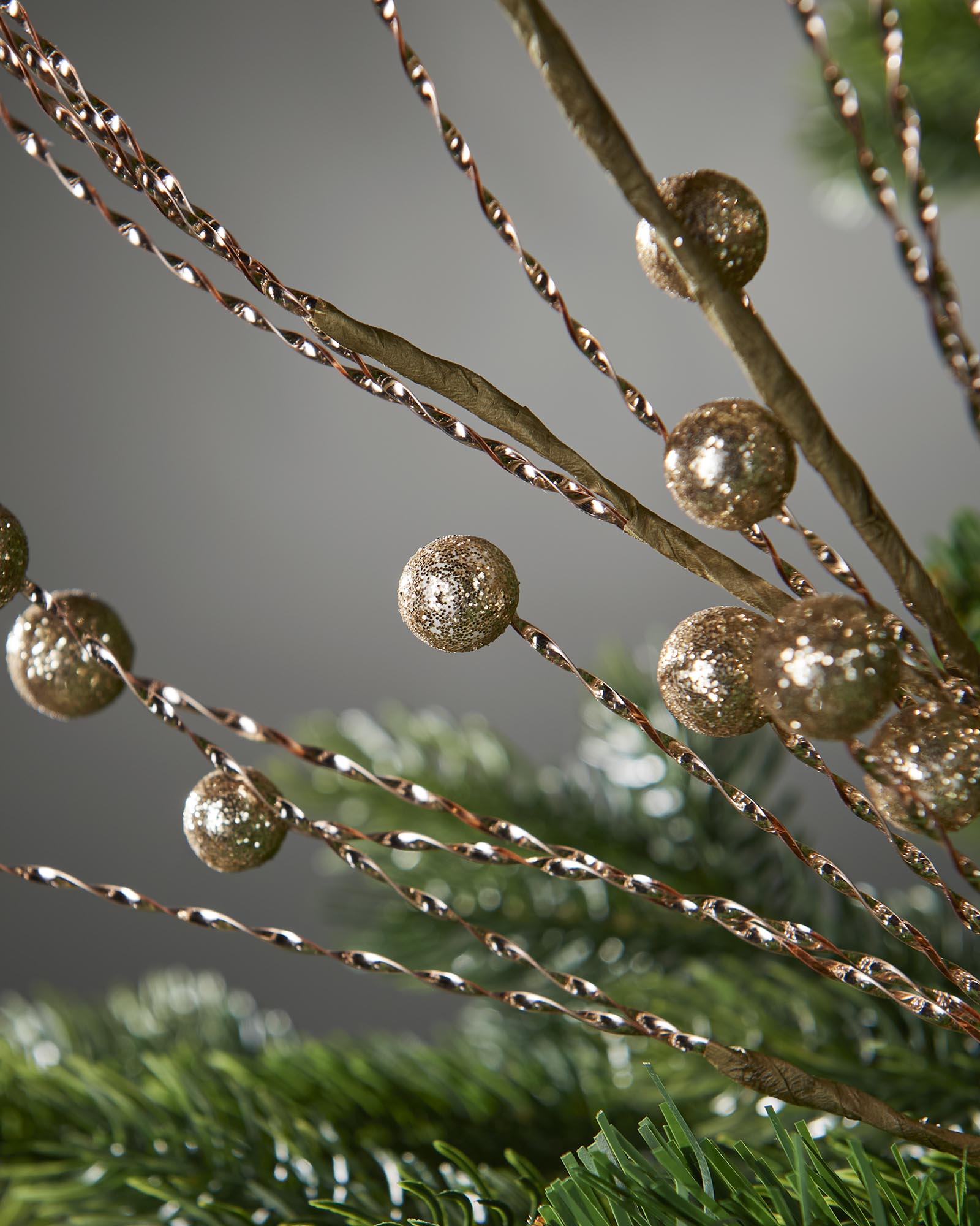 Gold Glitter Berry Christmas Tree Spray, 78 cm