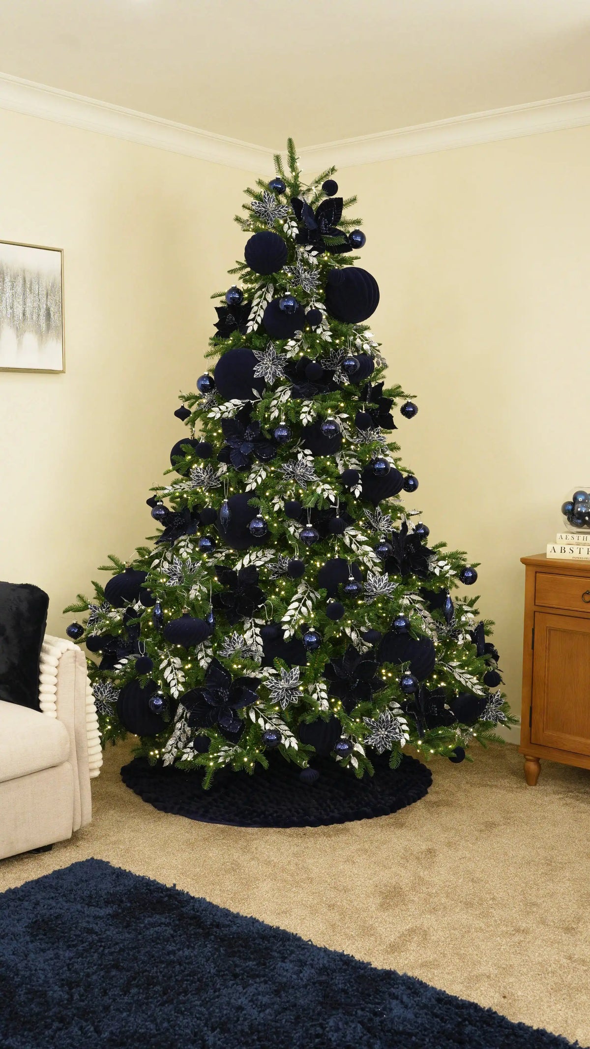 Layer Smaller Navy Velvet Baubles