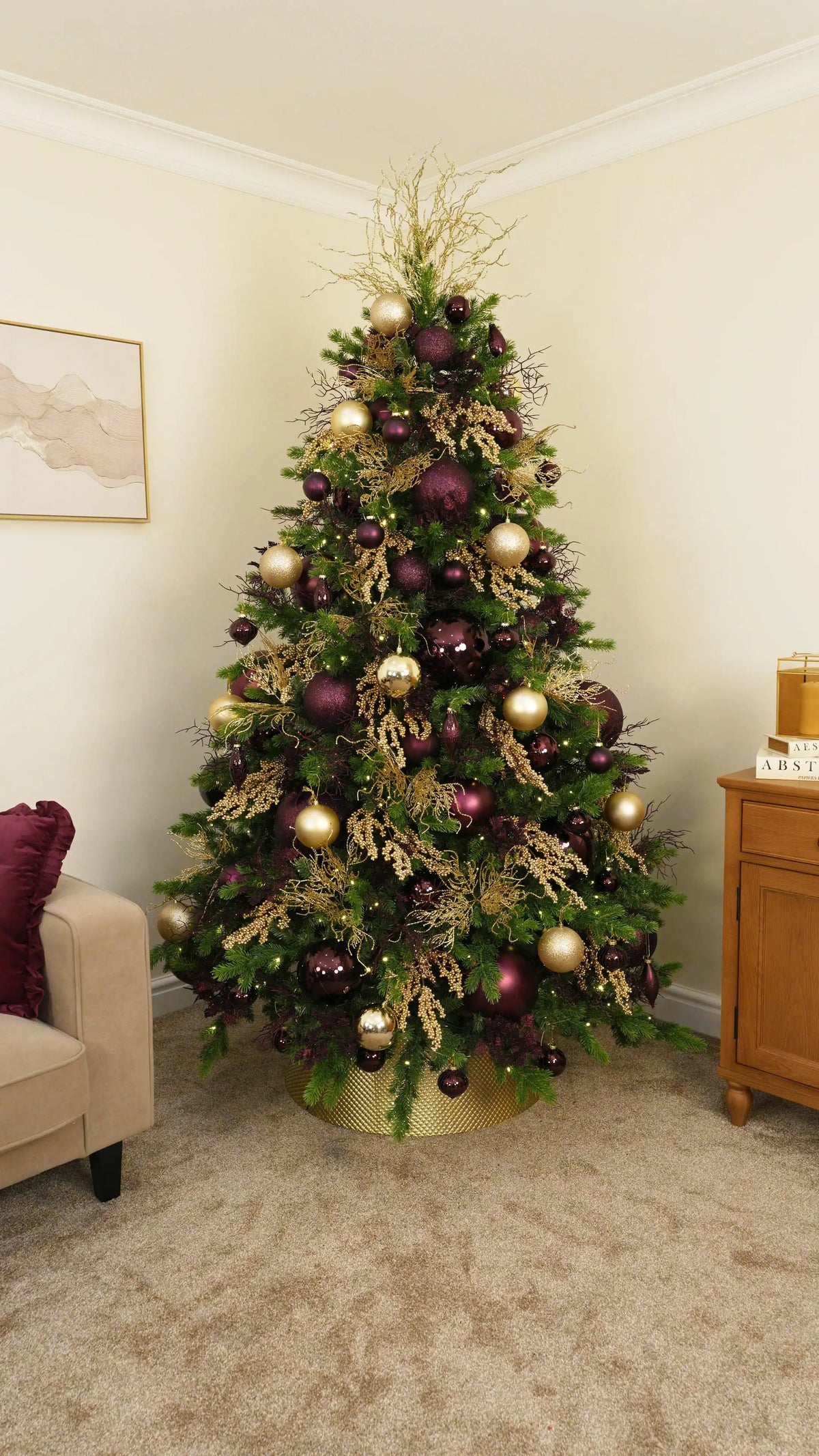 Create a Gold Glitter Twig Tree Topper