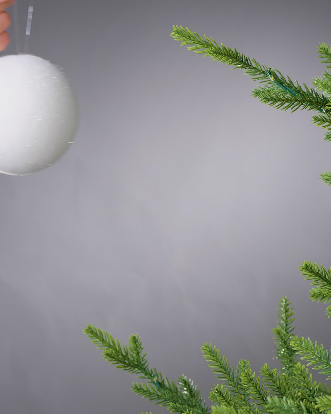 Load video: Set of 12 Snowball Baubles, 10 cm