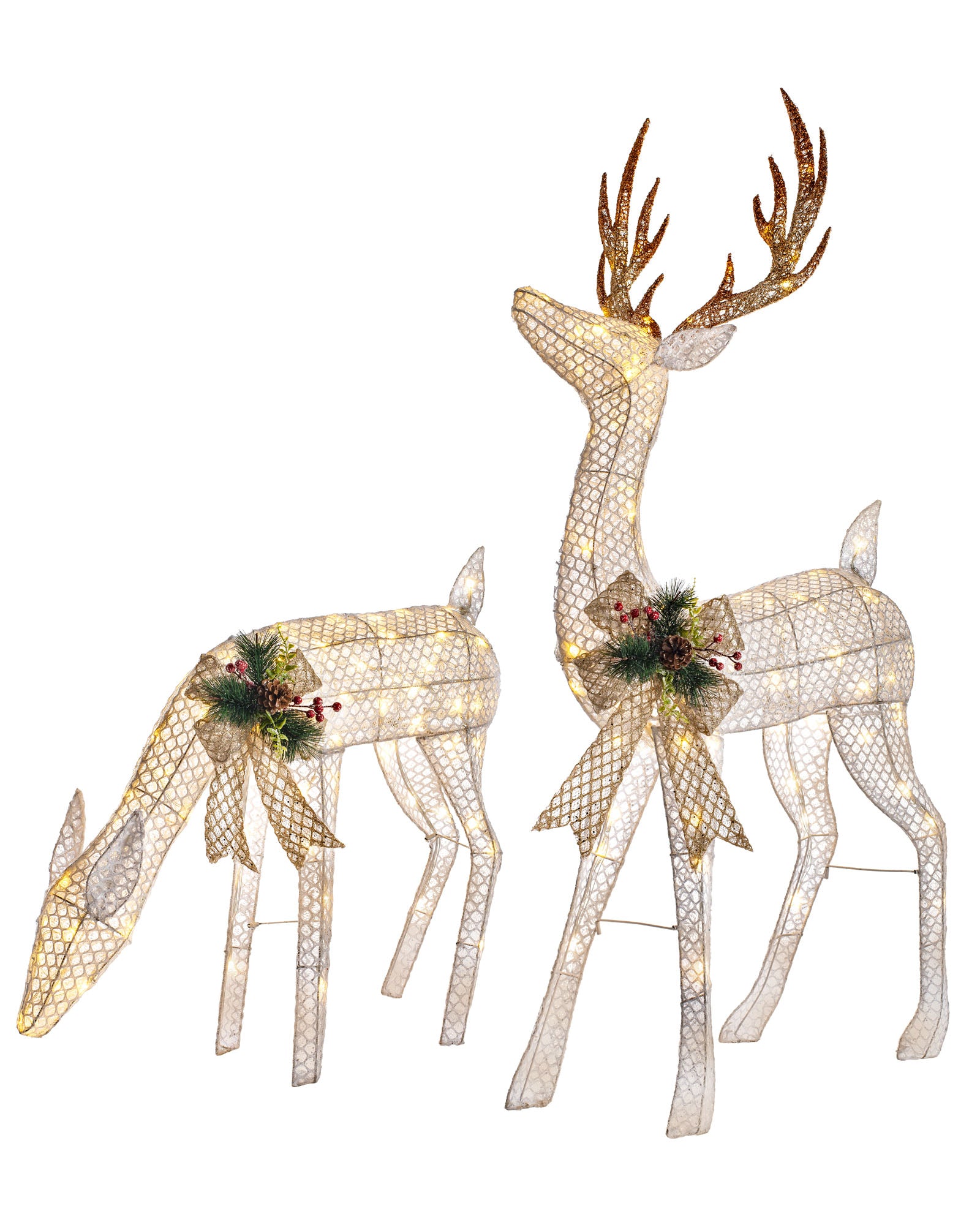 Pre-Lit 3D Reindeer Pair, Silhouette