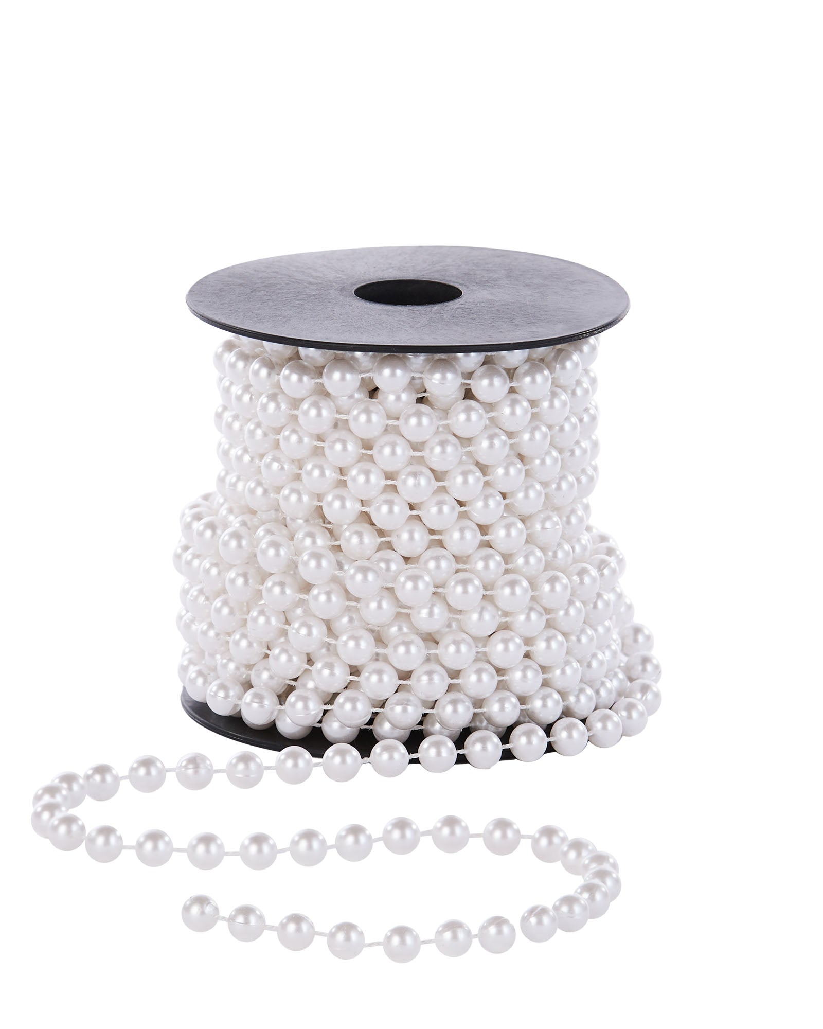 Beaded Christmas Tree Garland, White, 10 m