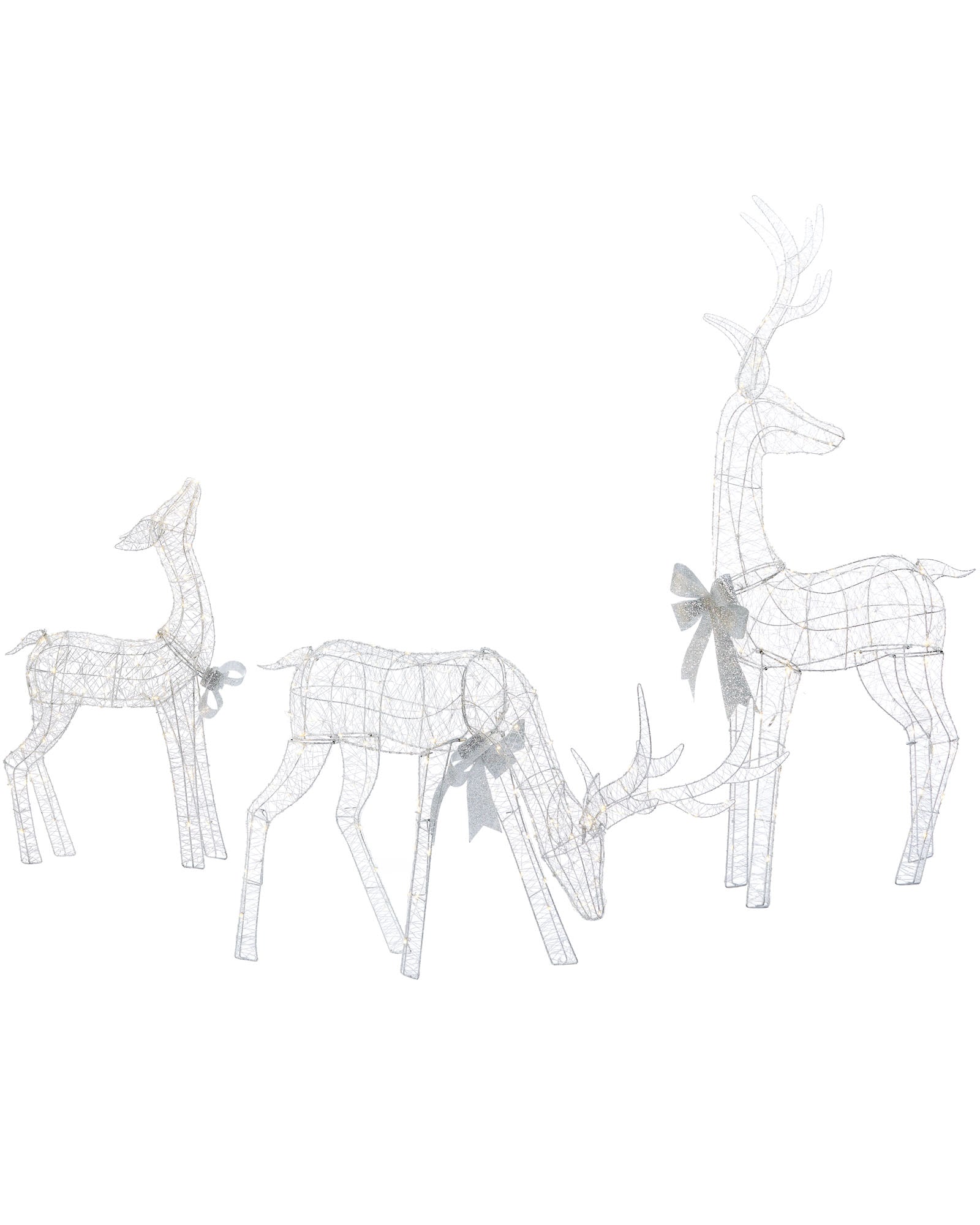 Pre-Lit 3D Reindeer Family, Silhouette, 135 cm