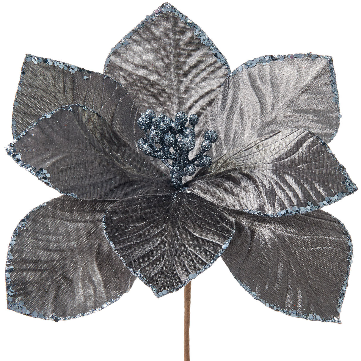 Artificial Magnolia Flower, Grey, 28 cm