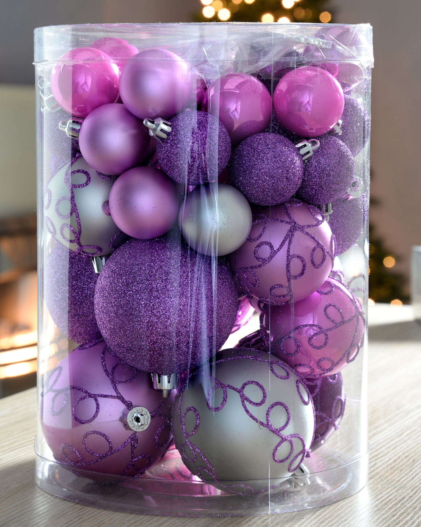 50 Lilac Shatterproof Baubles