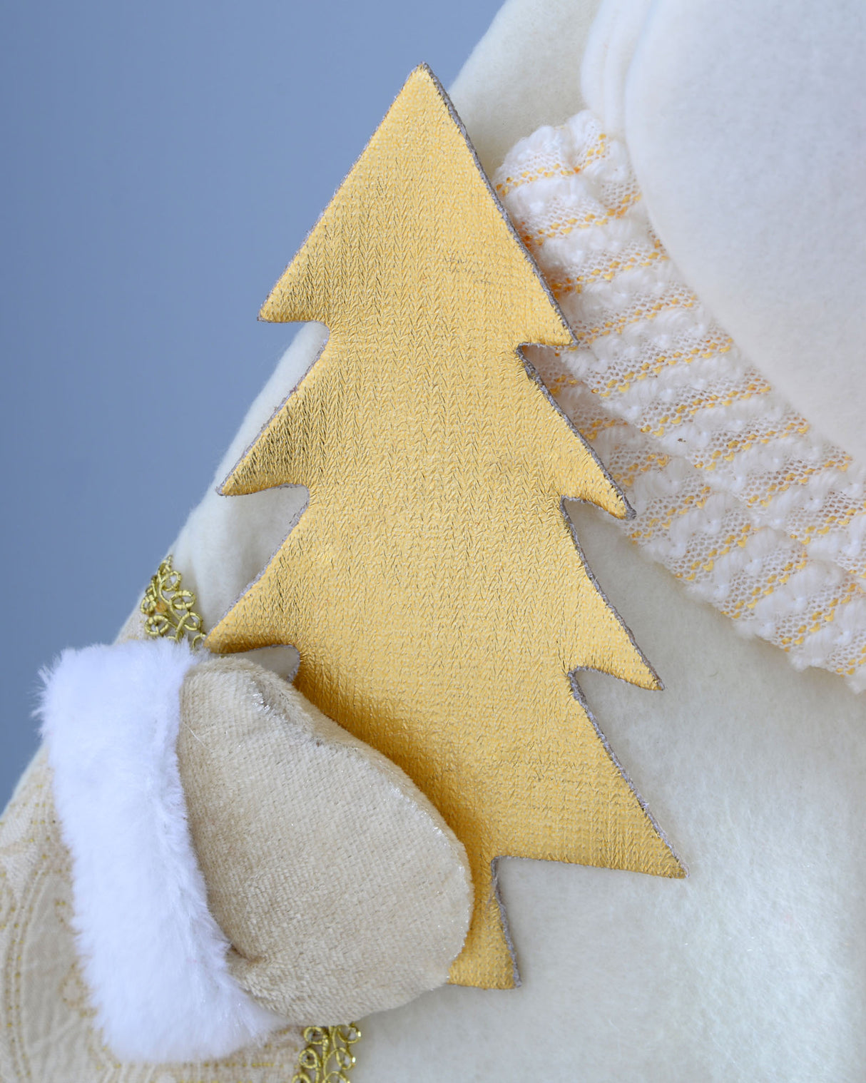 Reindeer Stocking, Cream/Gold, 48 cm