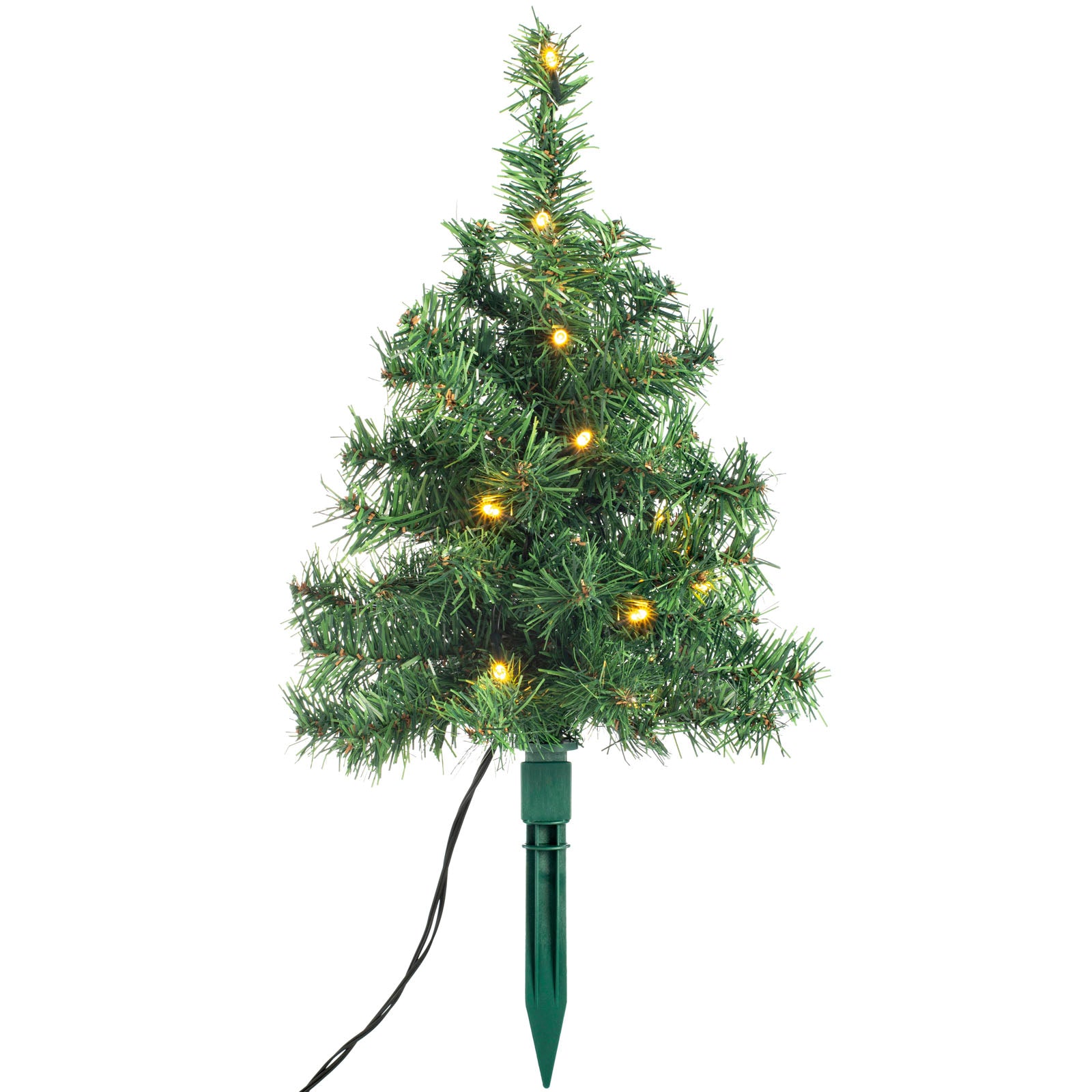 Set of 6 Christmas Tree Pathway Stake Lights, Warm White, 30 cm
