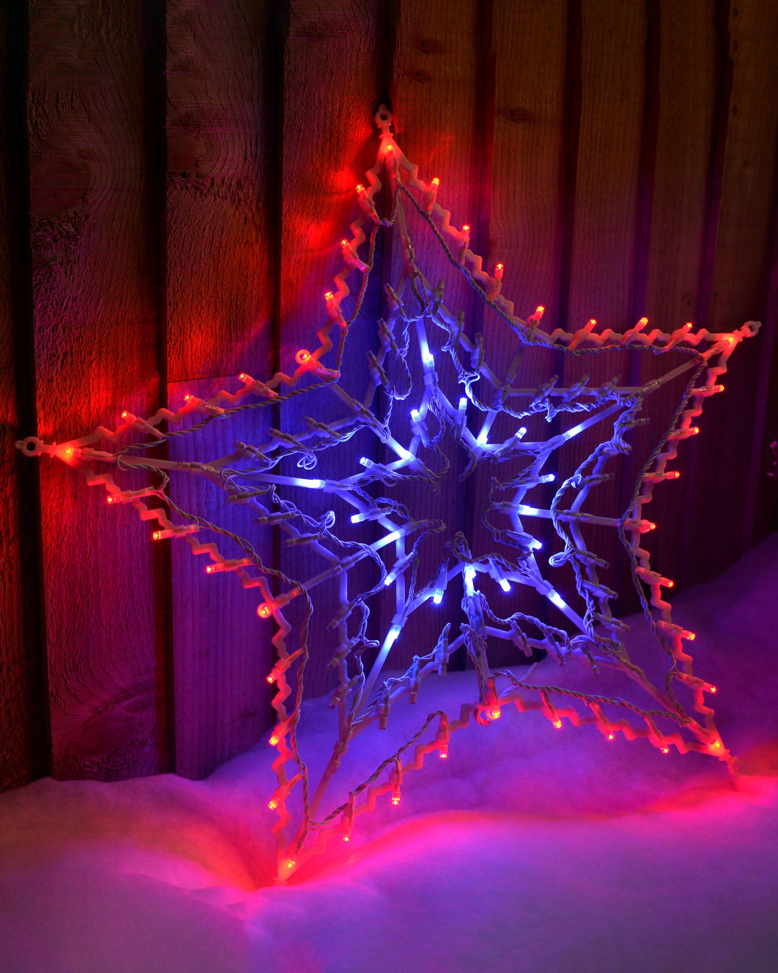 Pre-Lit Chasing Star Hanging Light, Multi-Coloured, 51 cm