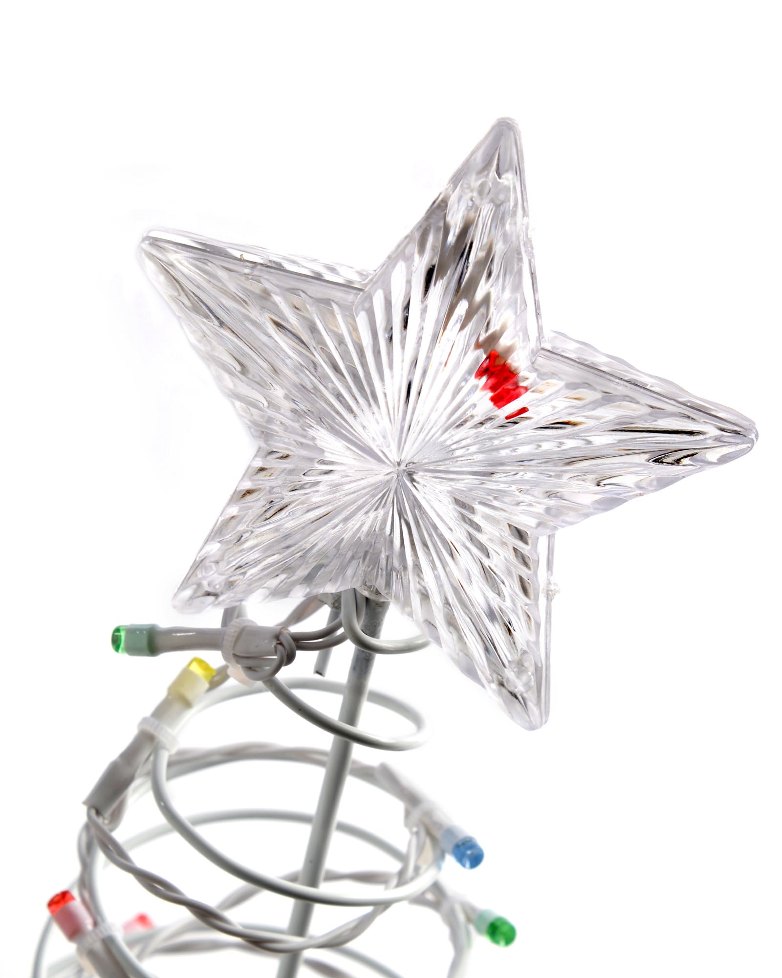Set of 4 Pre-Lit Spiral Trees, Multi-Coloured, 55 cm