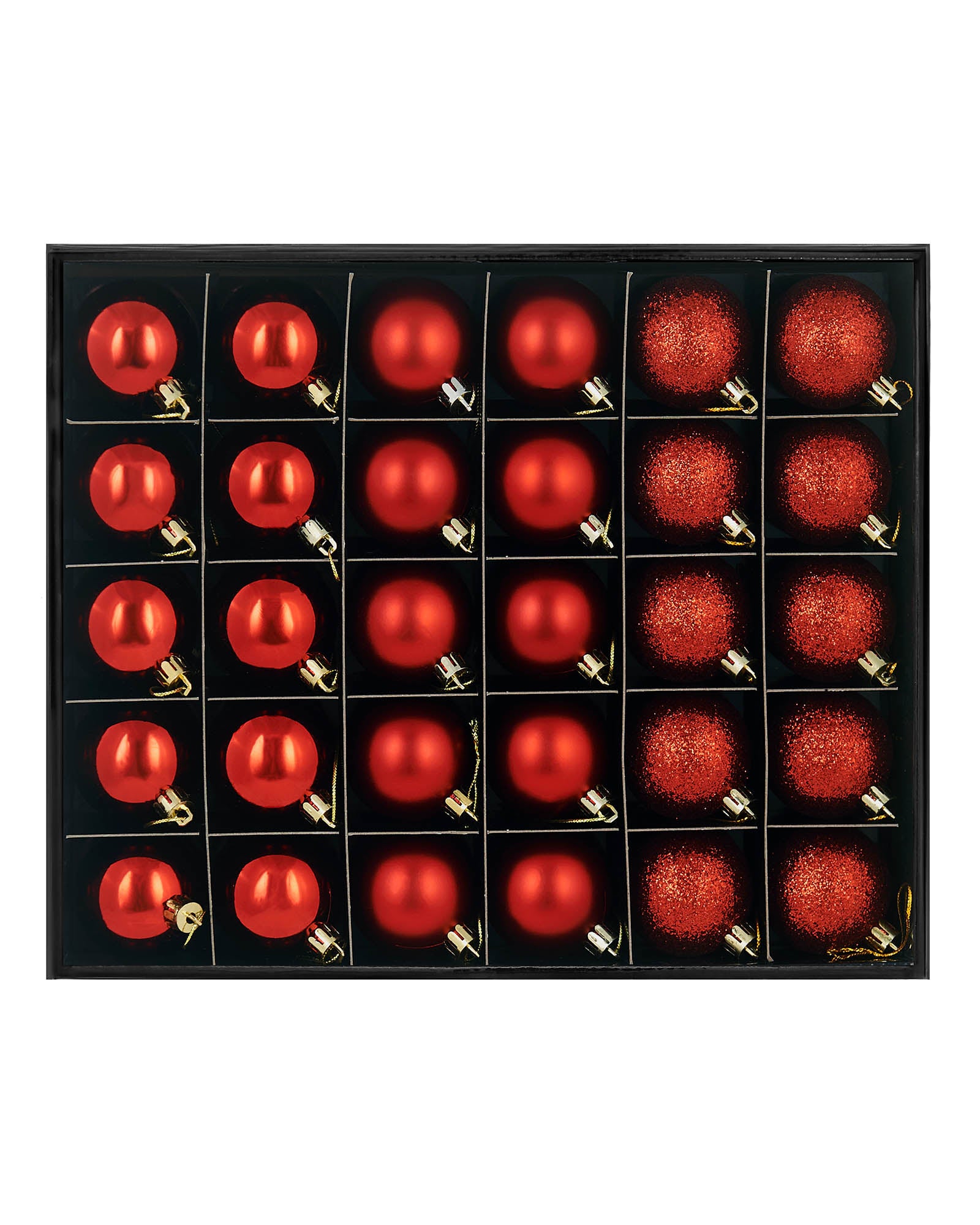 Fifty Christmas Red Shatterproof Baubles