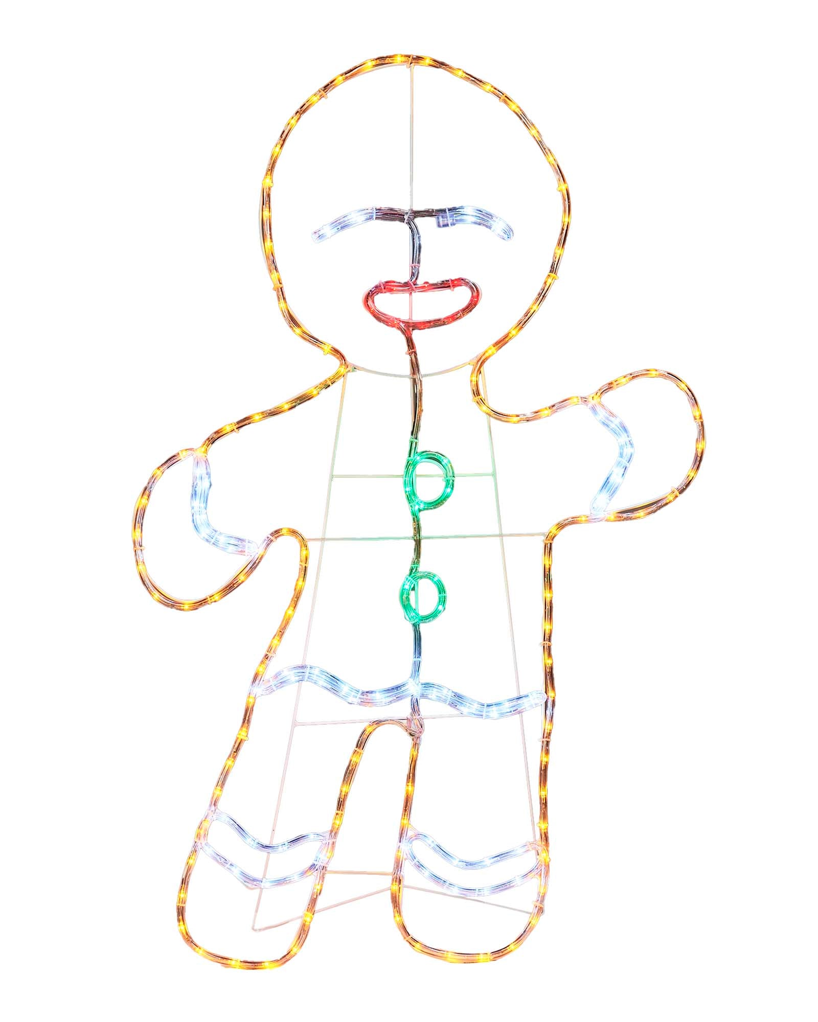 2D Gingerbread Man Rope Light Silhouette