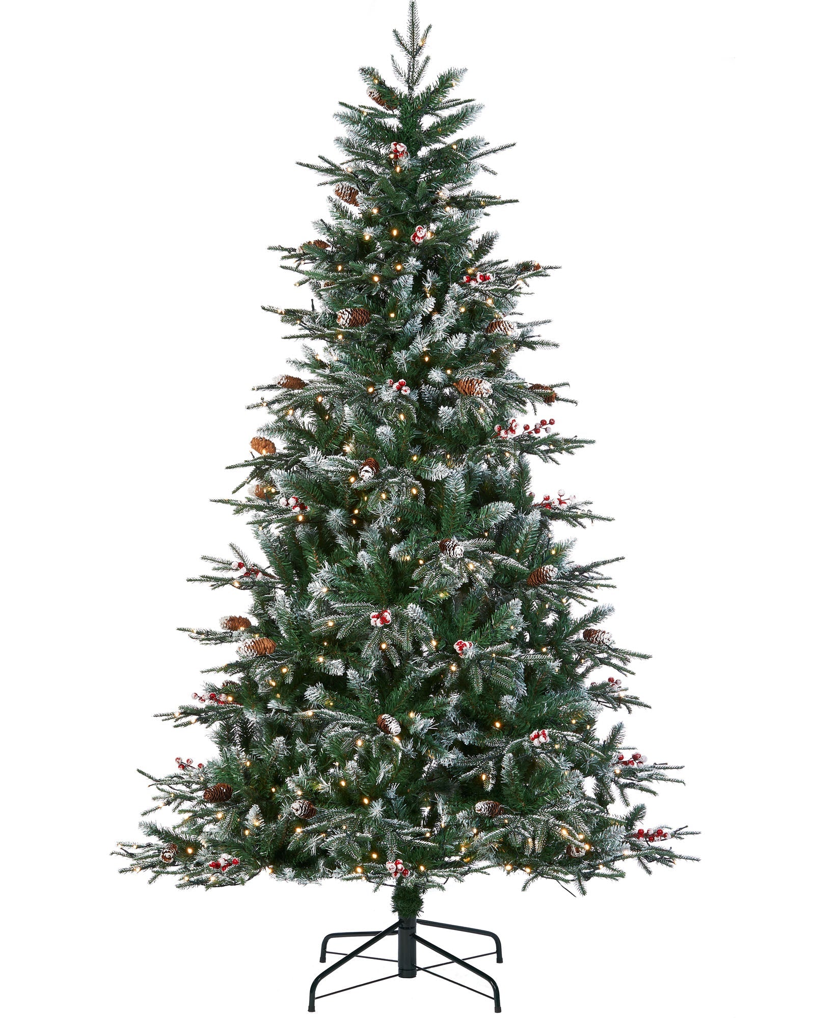 Pre-Lit Snow Flocked Norwegian Spruce Christmas Tree, 6 ft