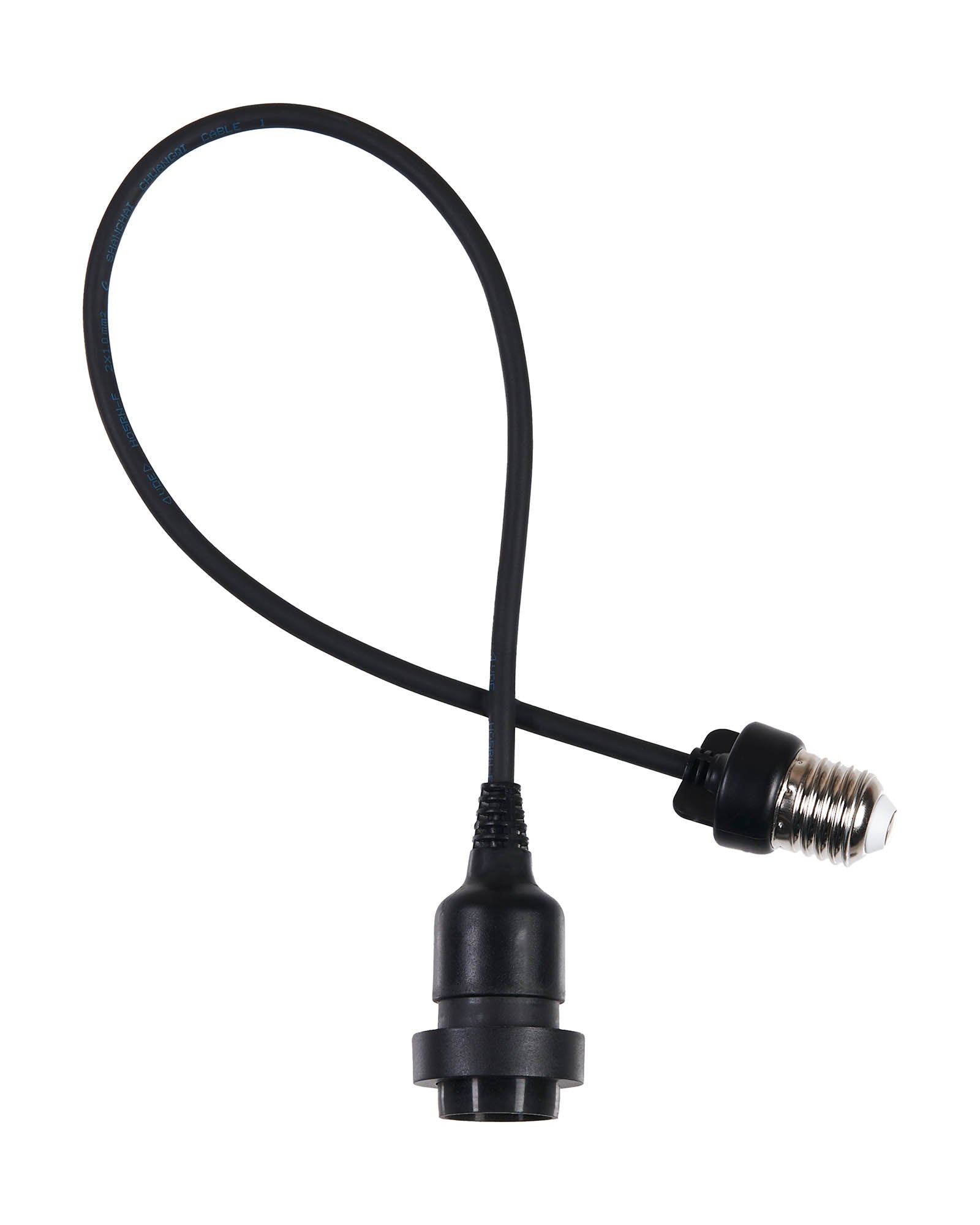 E27 Outdoor Festoon Pendant, Black Rubber Cable