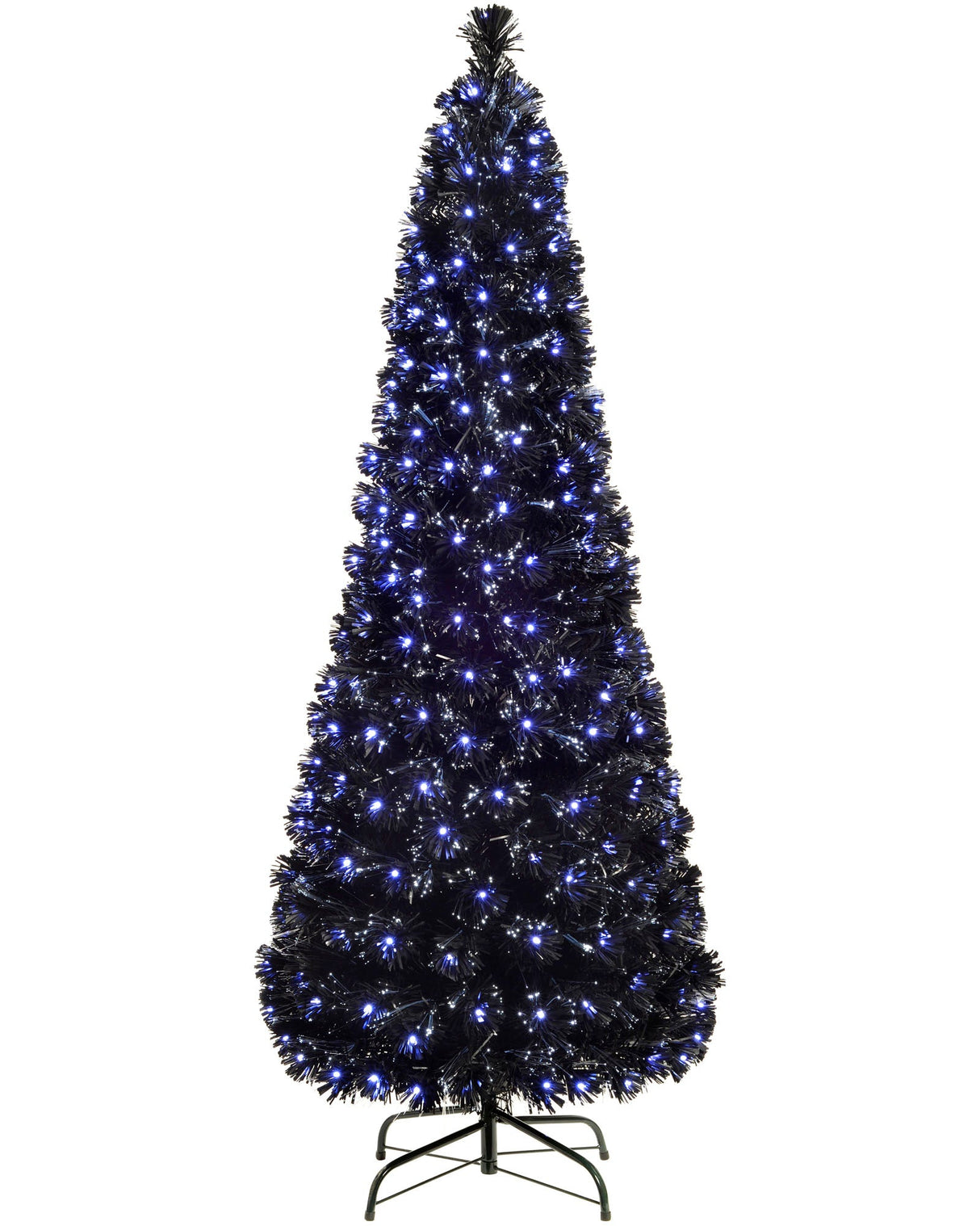 Pre-Lit Fibre Optic Slim Black Christmas Tree, 5 ft