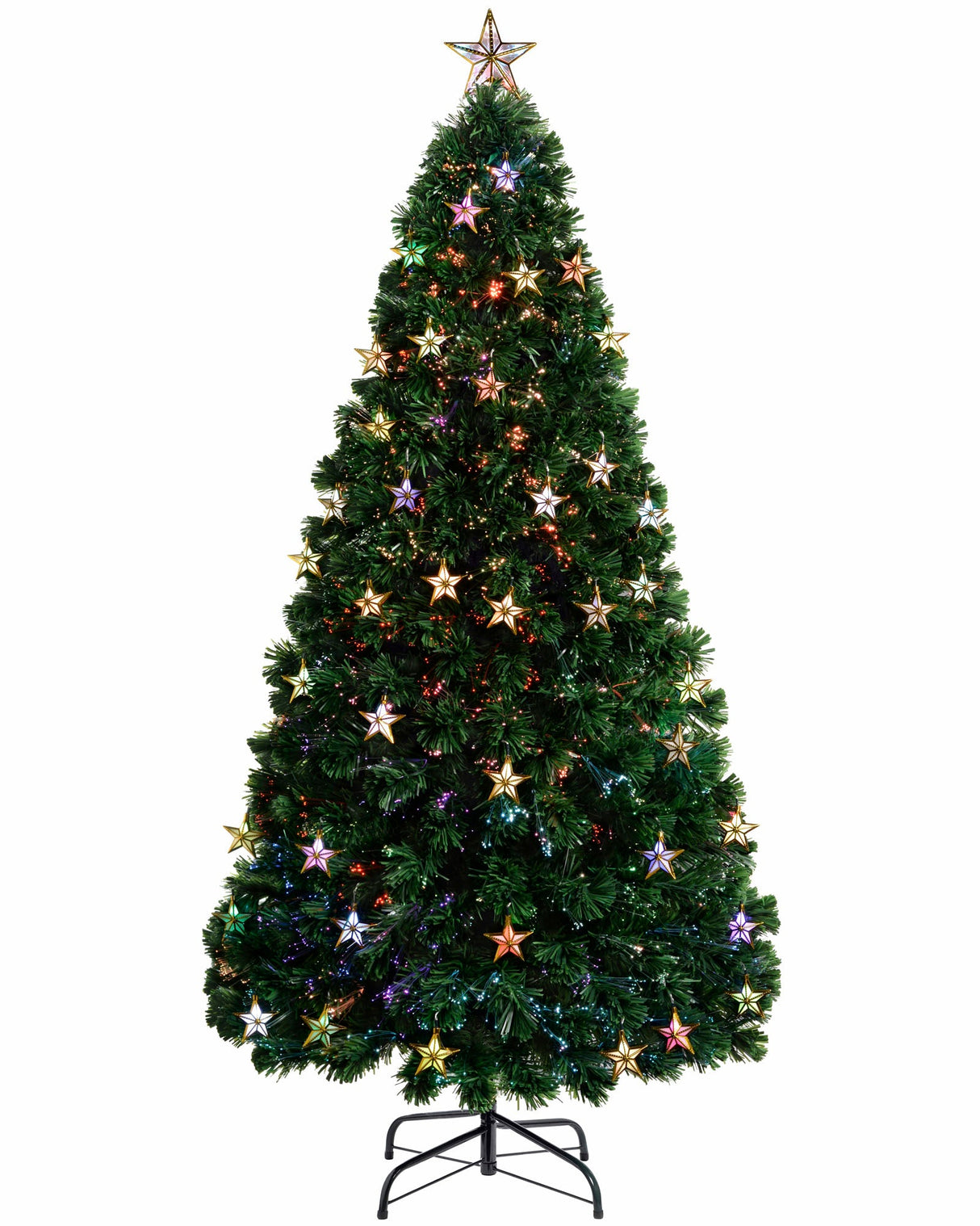 Pre-Lit Fibre Optic Christmas Tree with Tree Topper, 5 ft