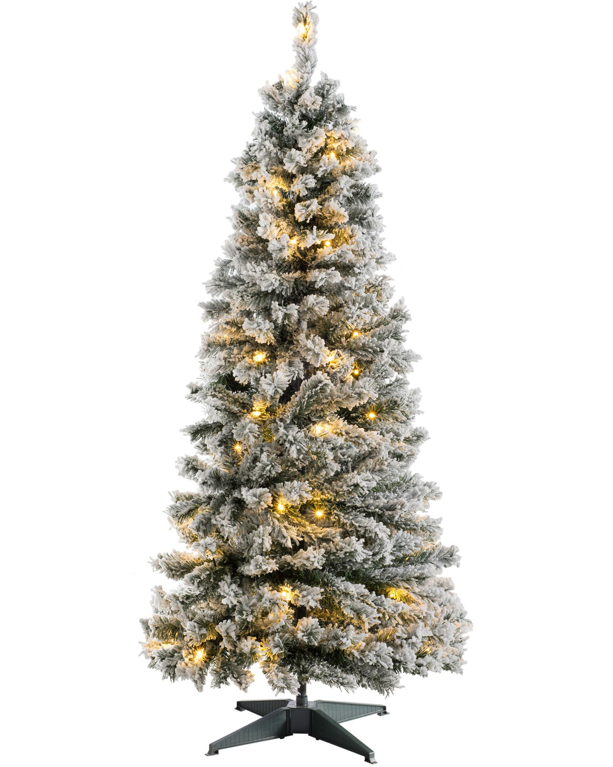 Pre-Lit Snow Flocked Pop-Up Christmas Tree, 6 ft