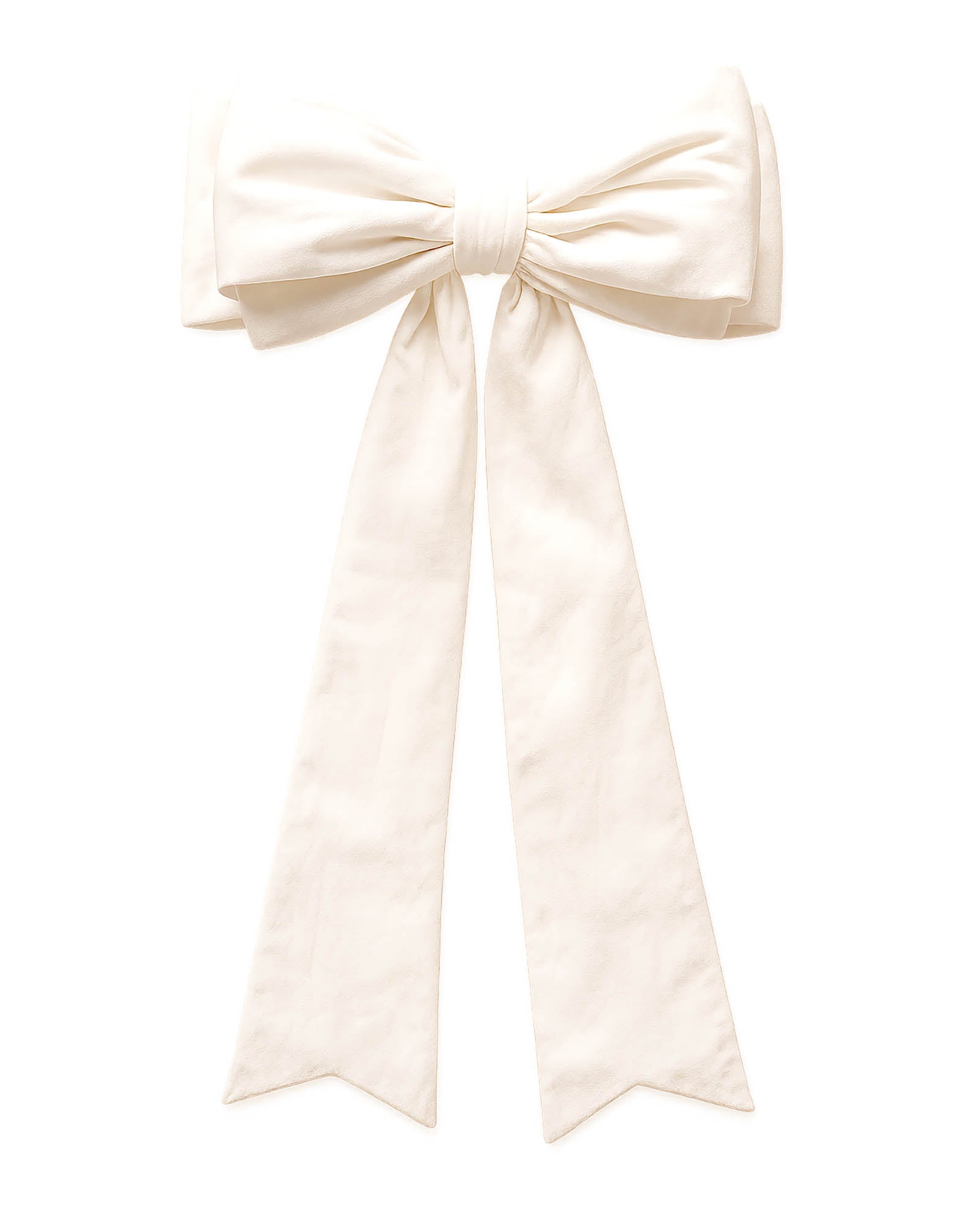 Large Velvet Christmas Bow, White, 140 cm